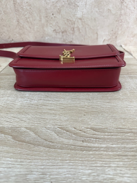 Saint Laurent YSL Red Leather Solferino Satchel 