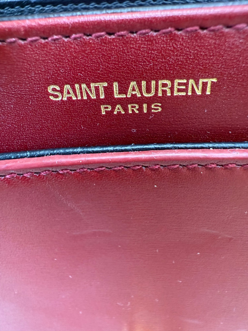 Saint Laurent YSL Red Leather Solferino Satchel 