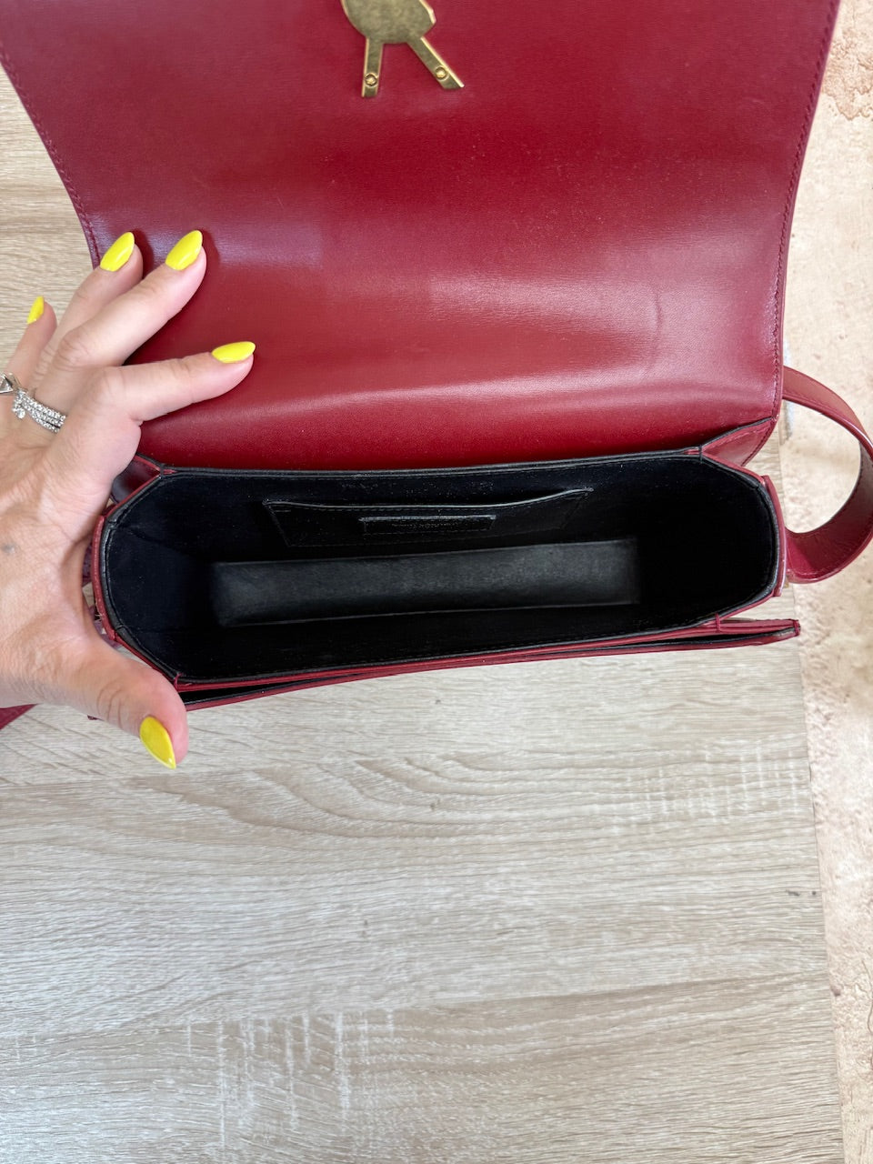 Saint Laurent YSL Red Leather Solferino Satchel 