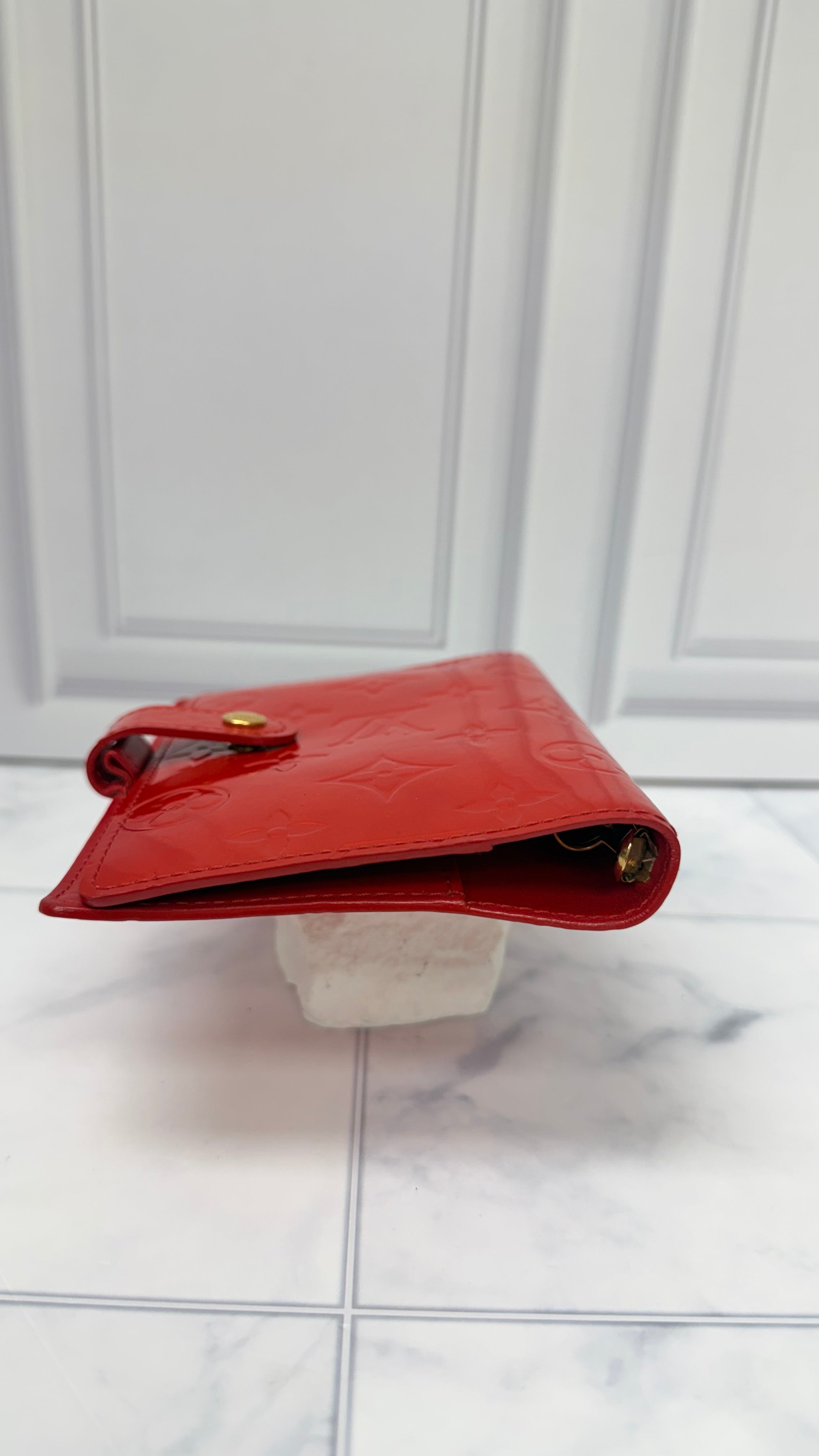 Louis Vuitton Monogram Red Vernis Leather Passport Agenda Cover PM