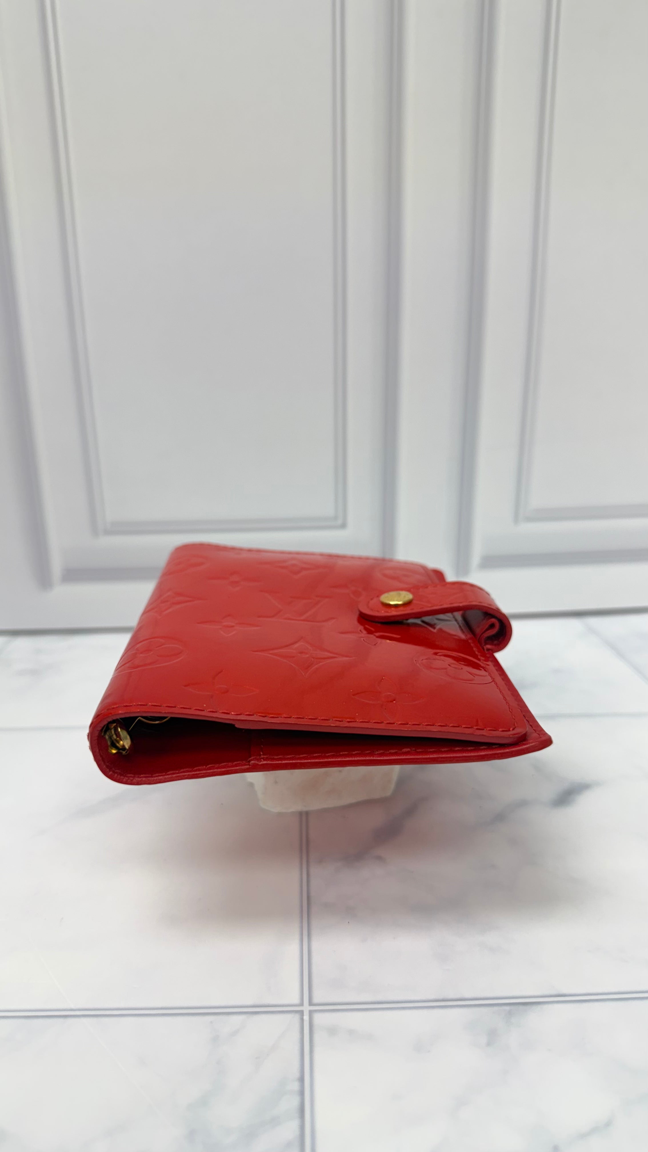 Louis Vuitton Monogram Red Vernis Leather Passport Agenda Cover PM