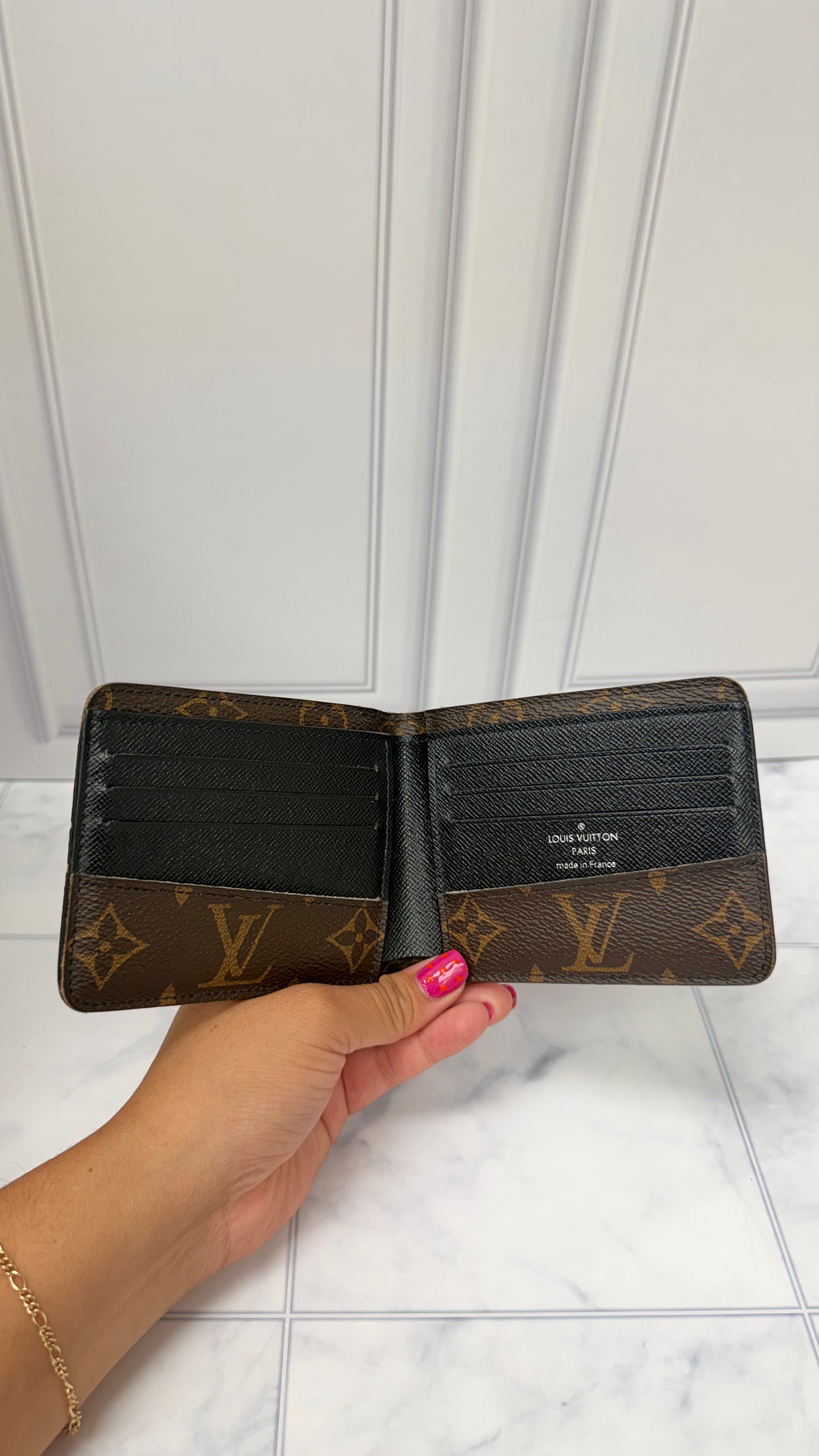 Louis Vuitton Monogram Black Macassar Bifold Wallet