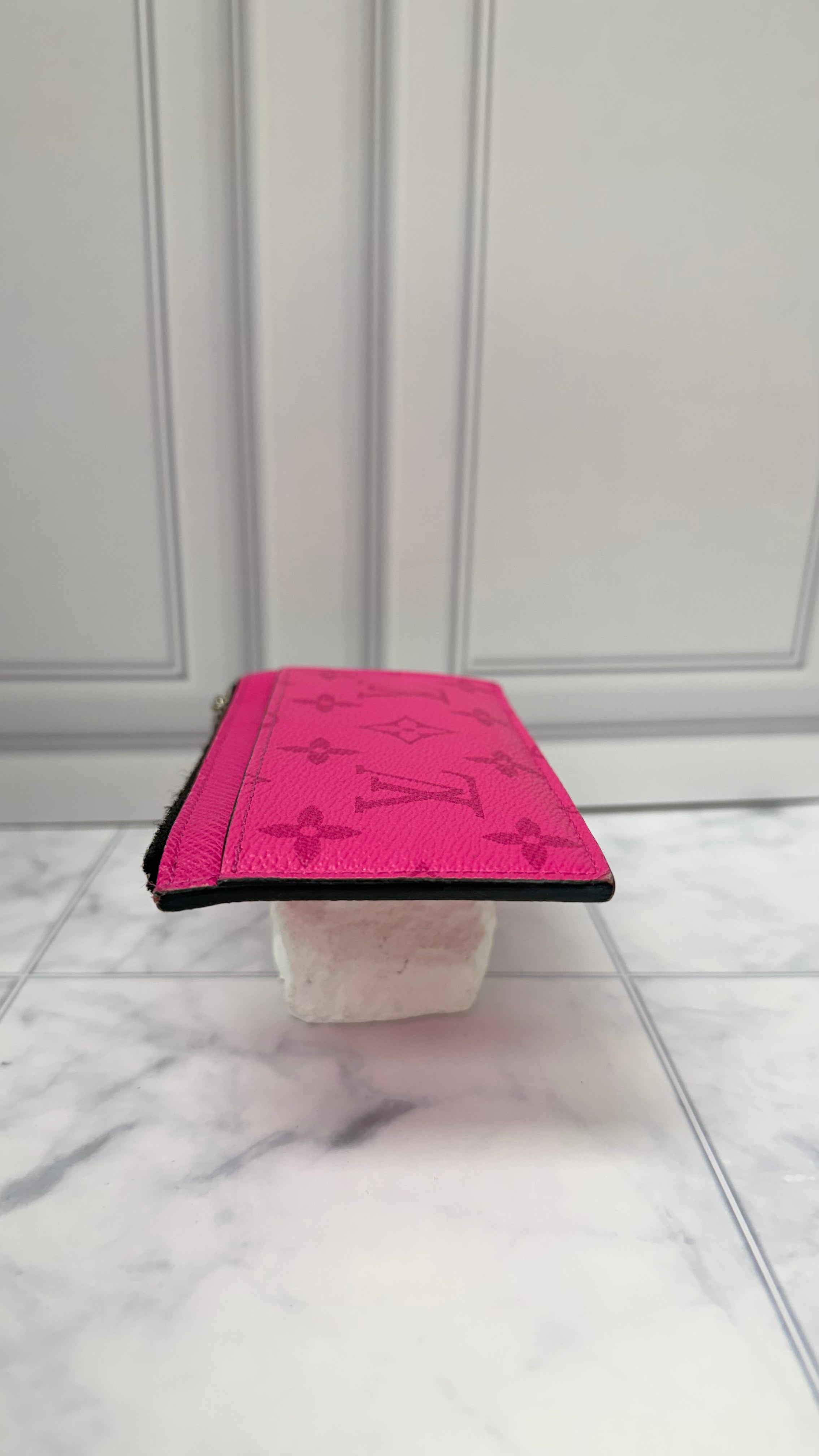 Louis Vuitton Hot Pink Monogram Taigarama Leather Coin Card Holder