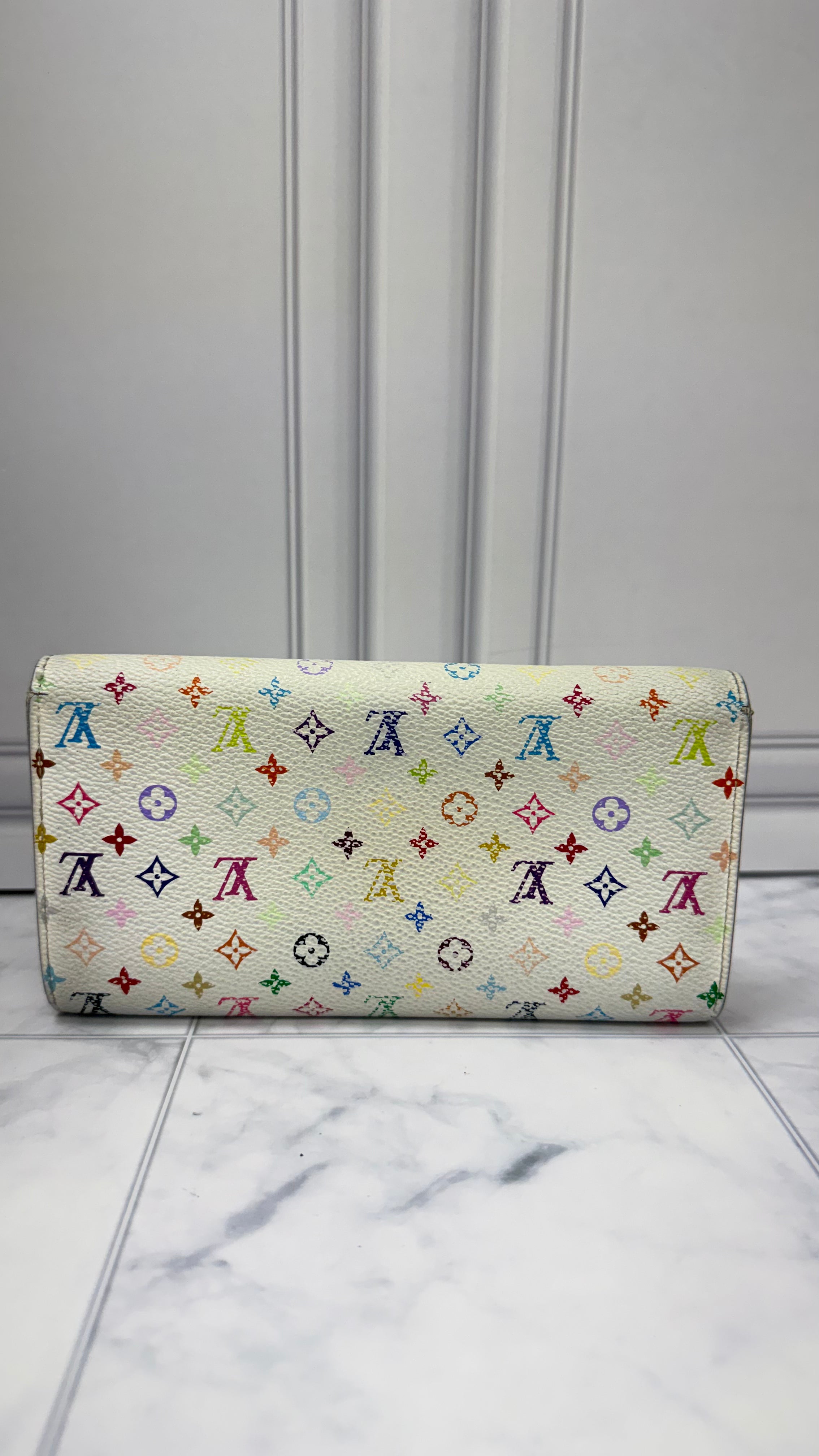 Louis Vuitton White Multicolor Monogram Sarah Wallet