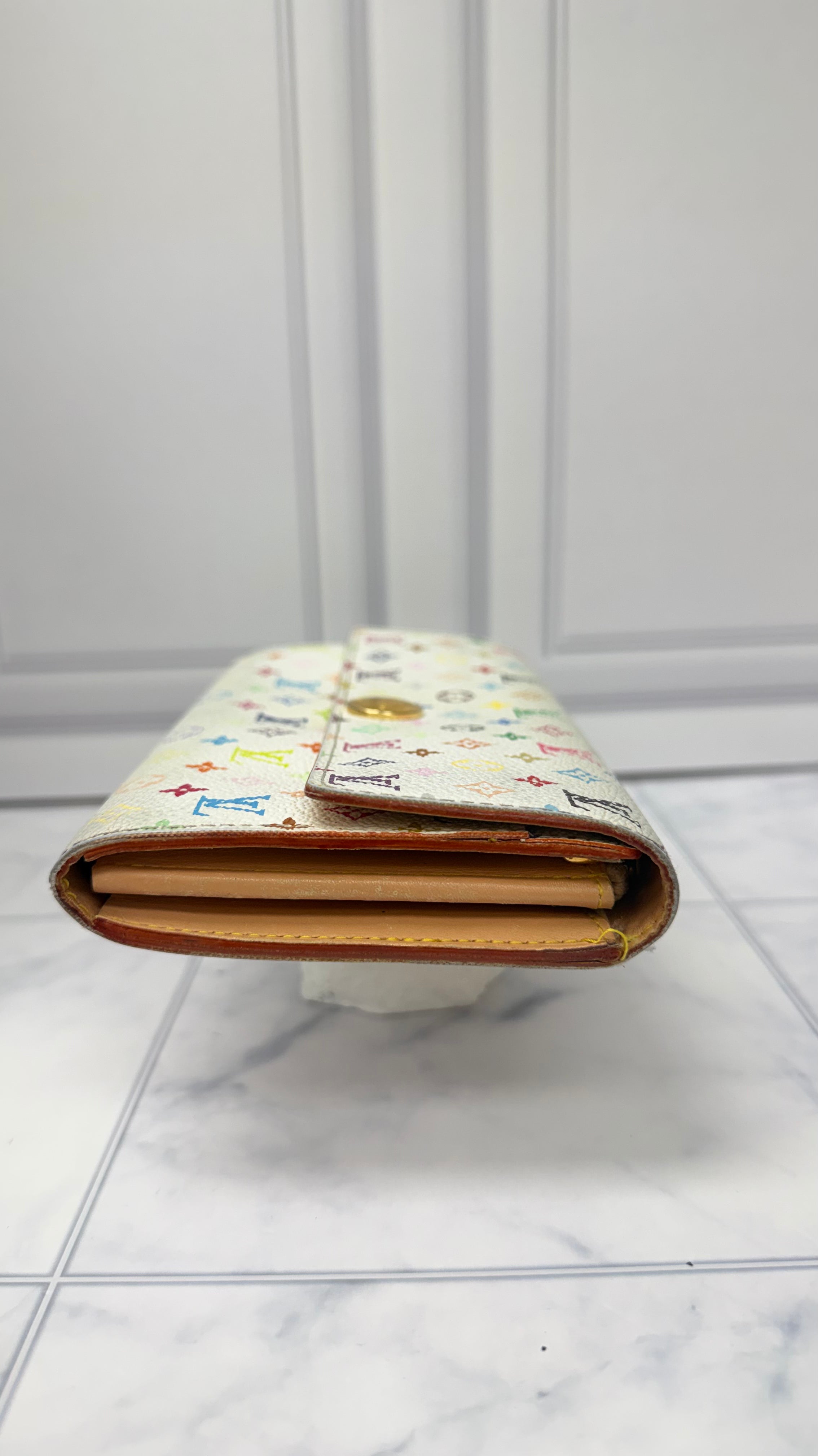 Louis Vuitton White Multicolor Monogram Sarah Wallet
