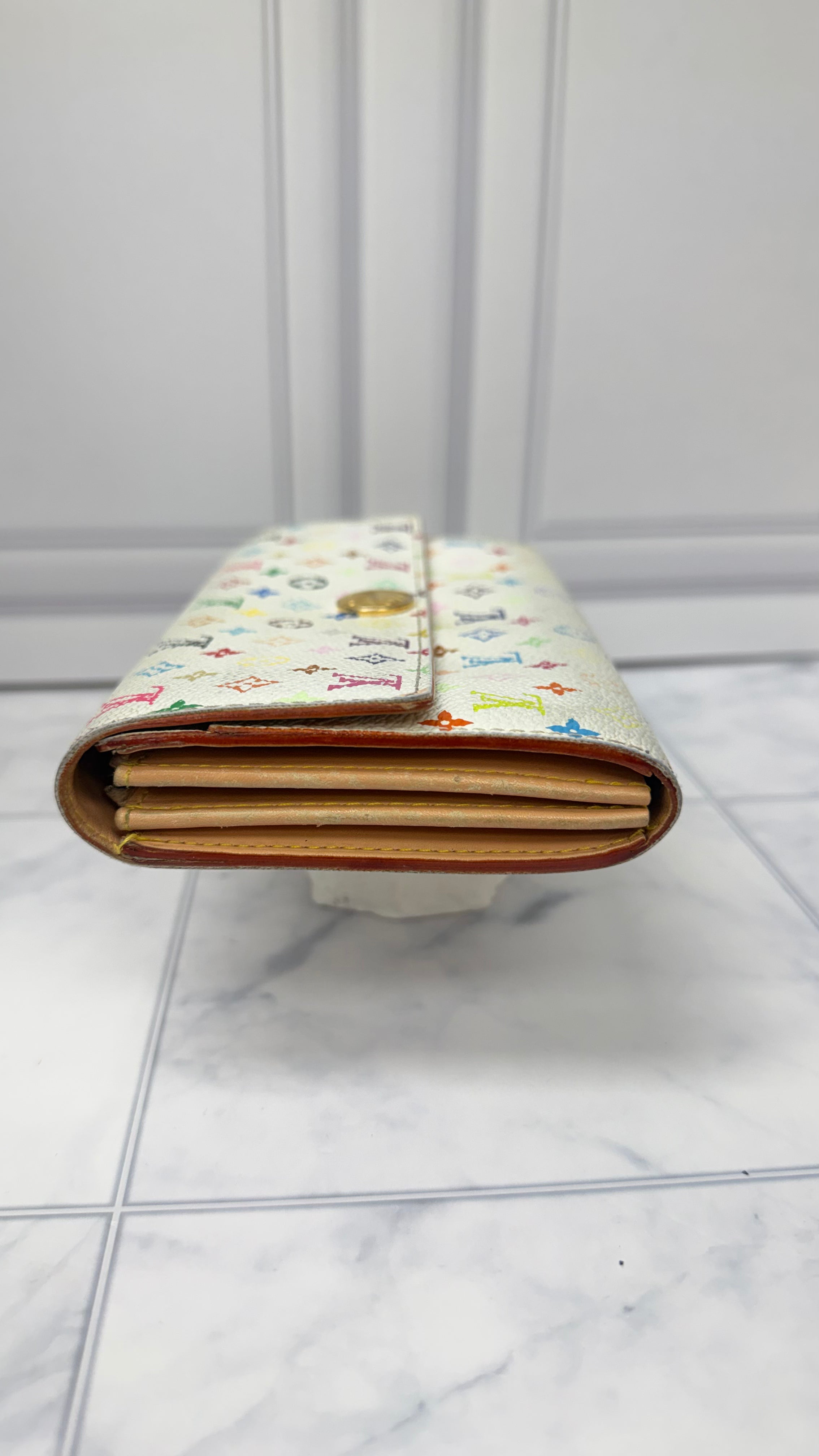 Louis Vuitton White Multicolor Monogram Sarah Wallet