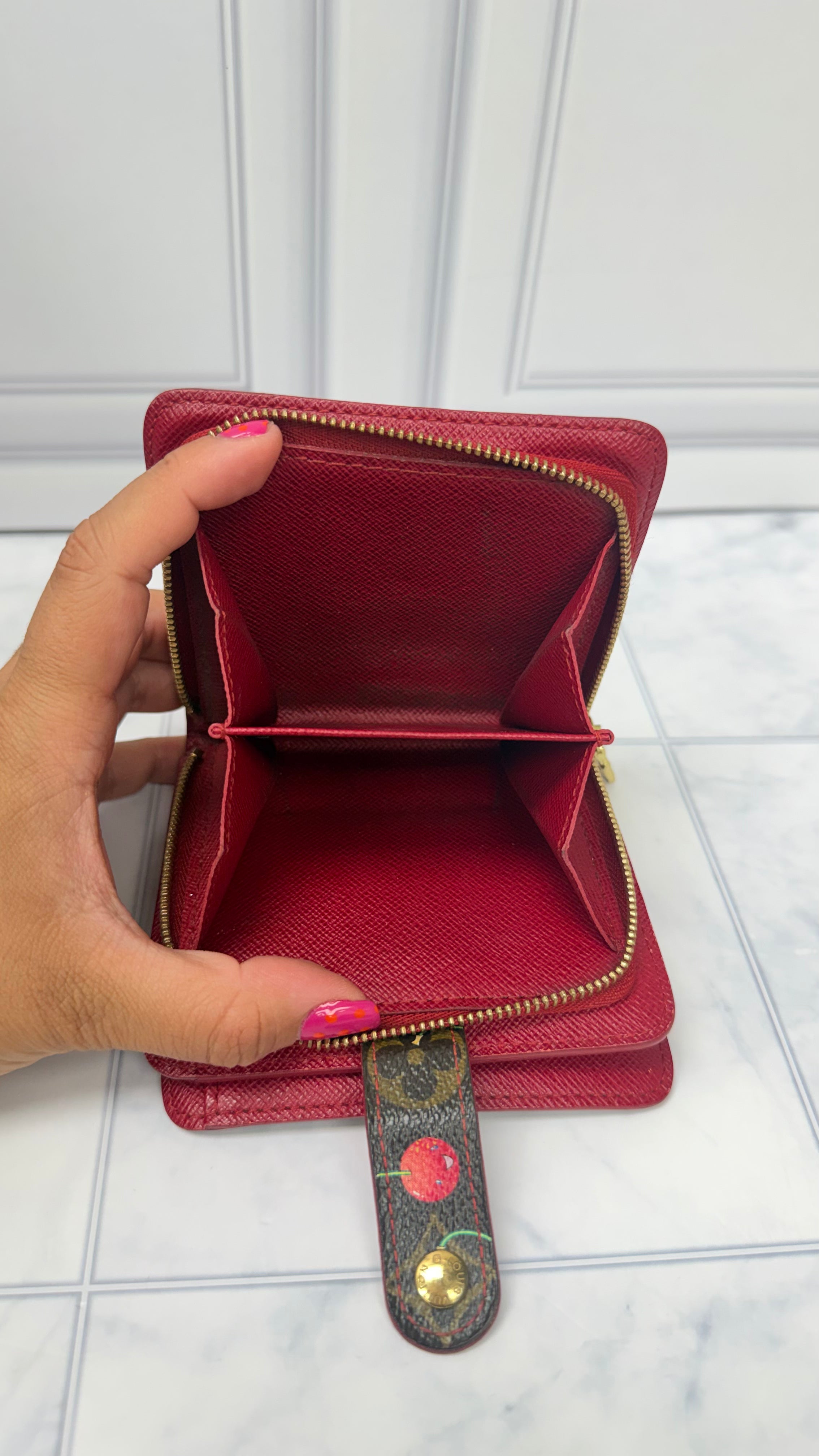 Louis Vuitton Monogram Cherry Compact Zippy Wallet