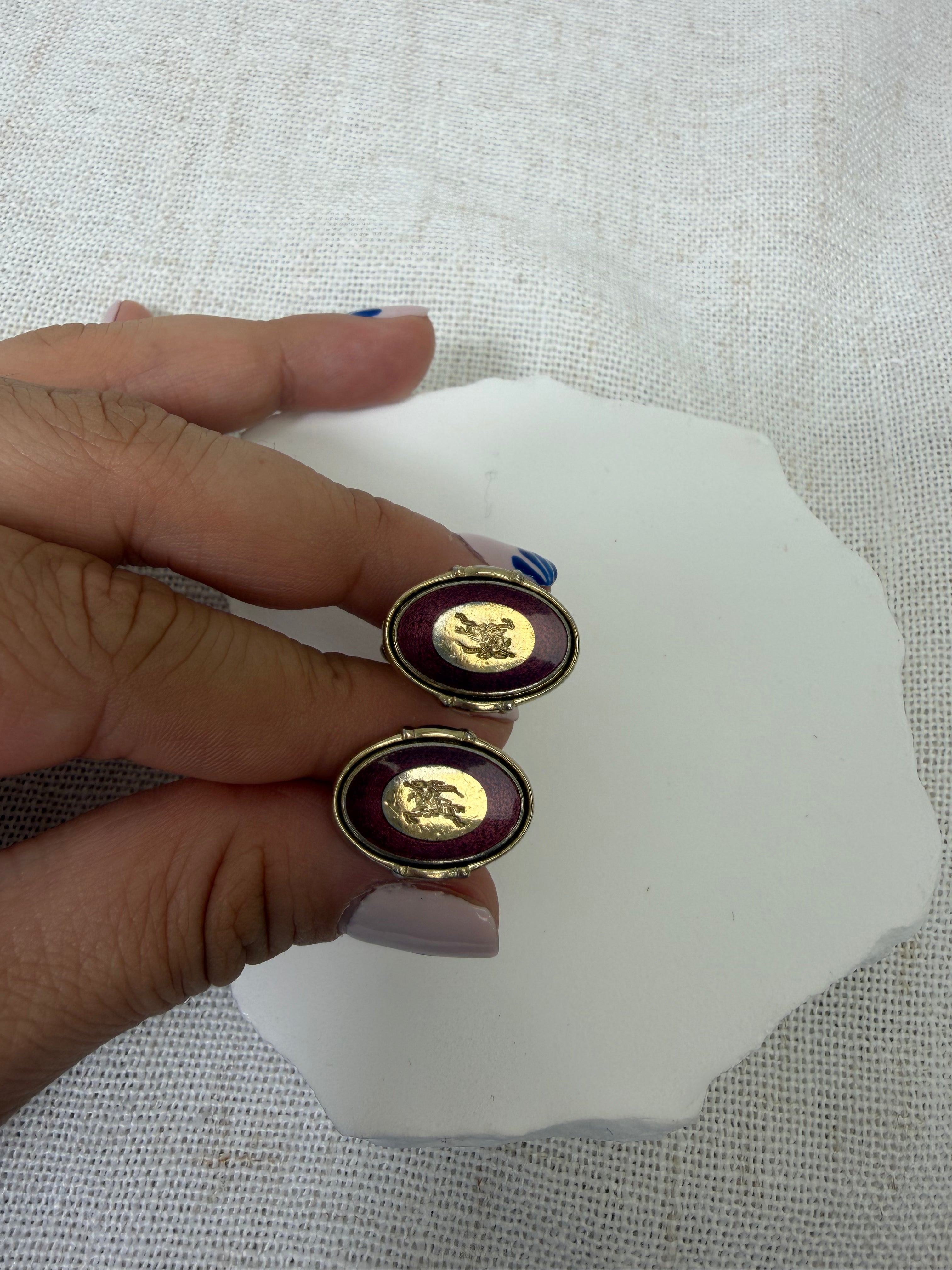 Burberry Two Tone Tie Clip & Cufflinks