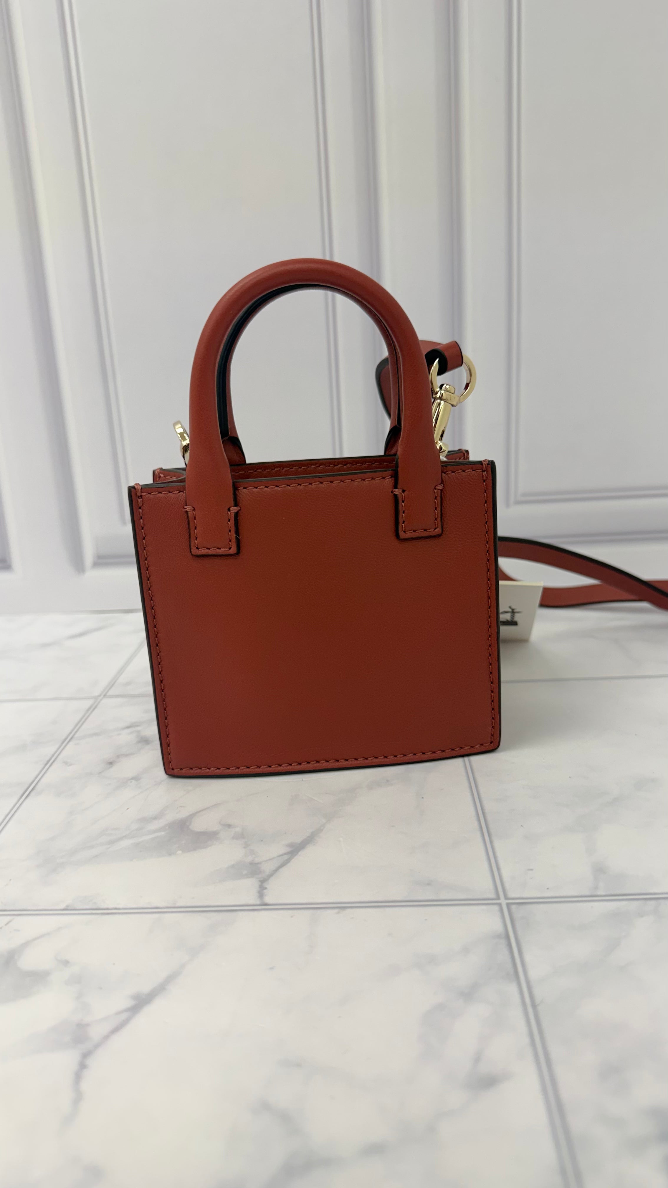 LIKE NEW - Valentino Dusty Rose Leather VLogo Signature Mini Pouch Tote Crossbody
