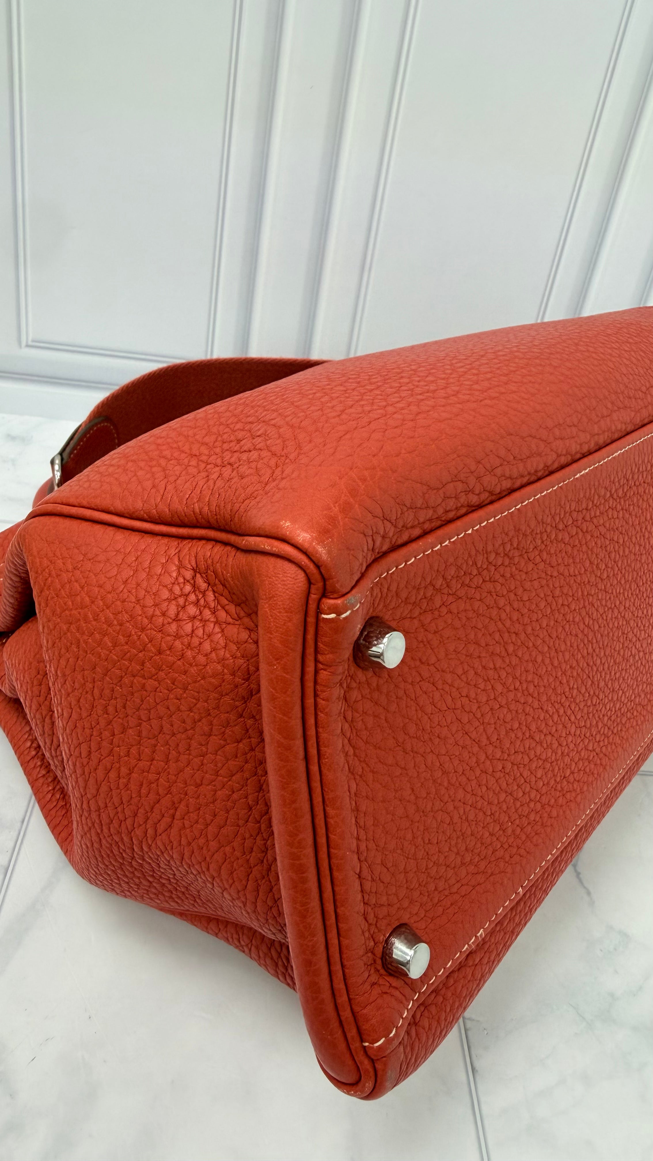 Hermes Orange Togo Leather Kelly Amazone 35 Handbag