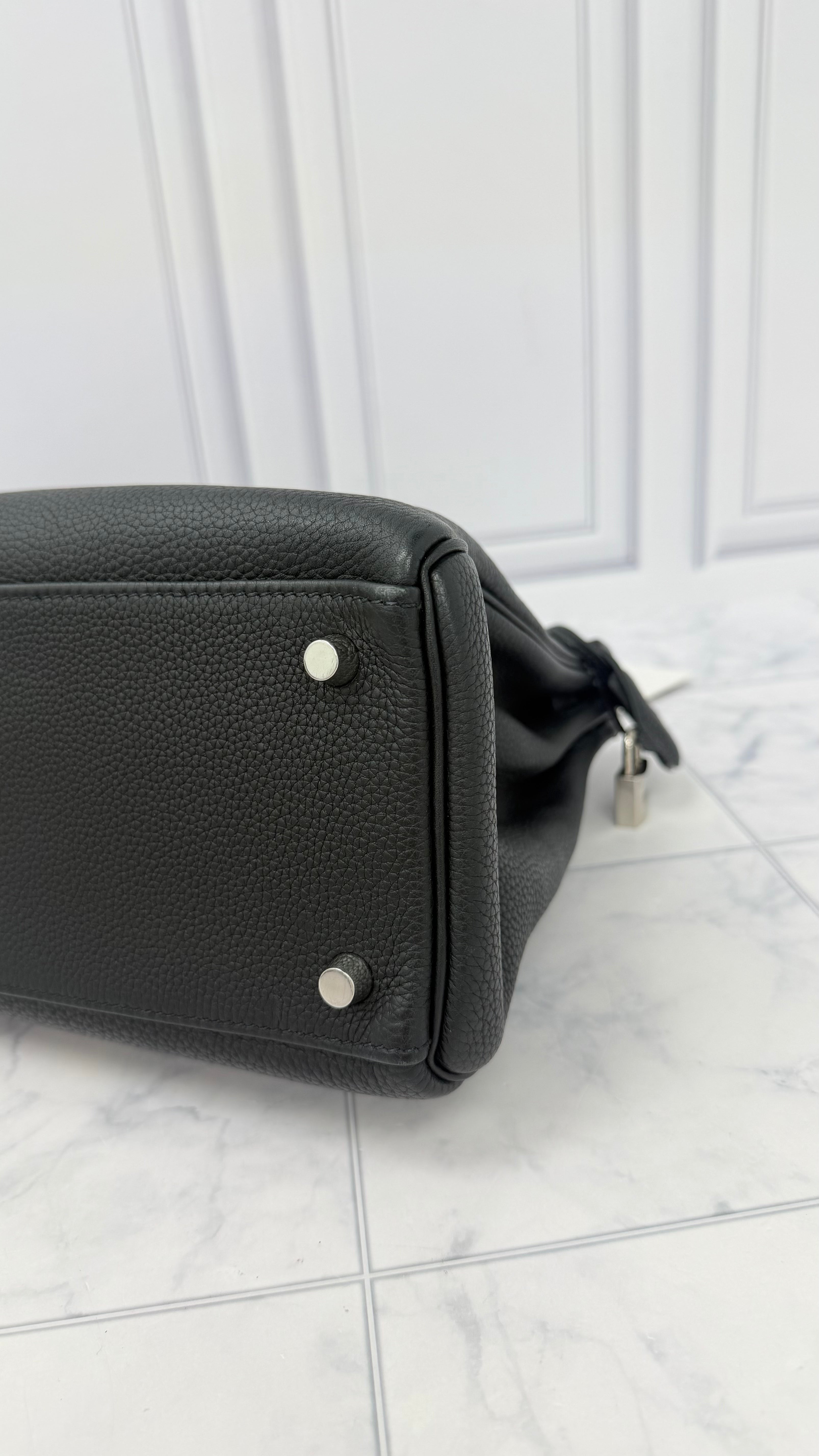 Hermes Black Togo Leather Kelly 32 Handbag