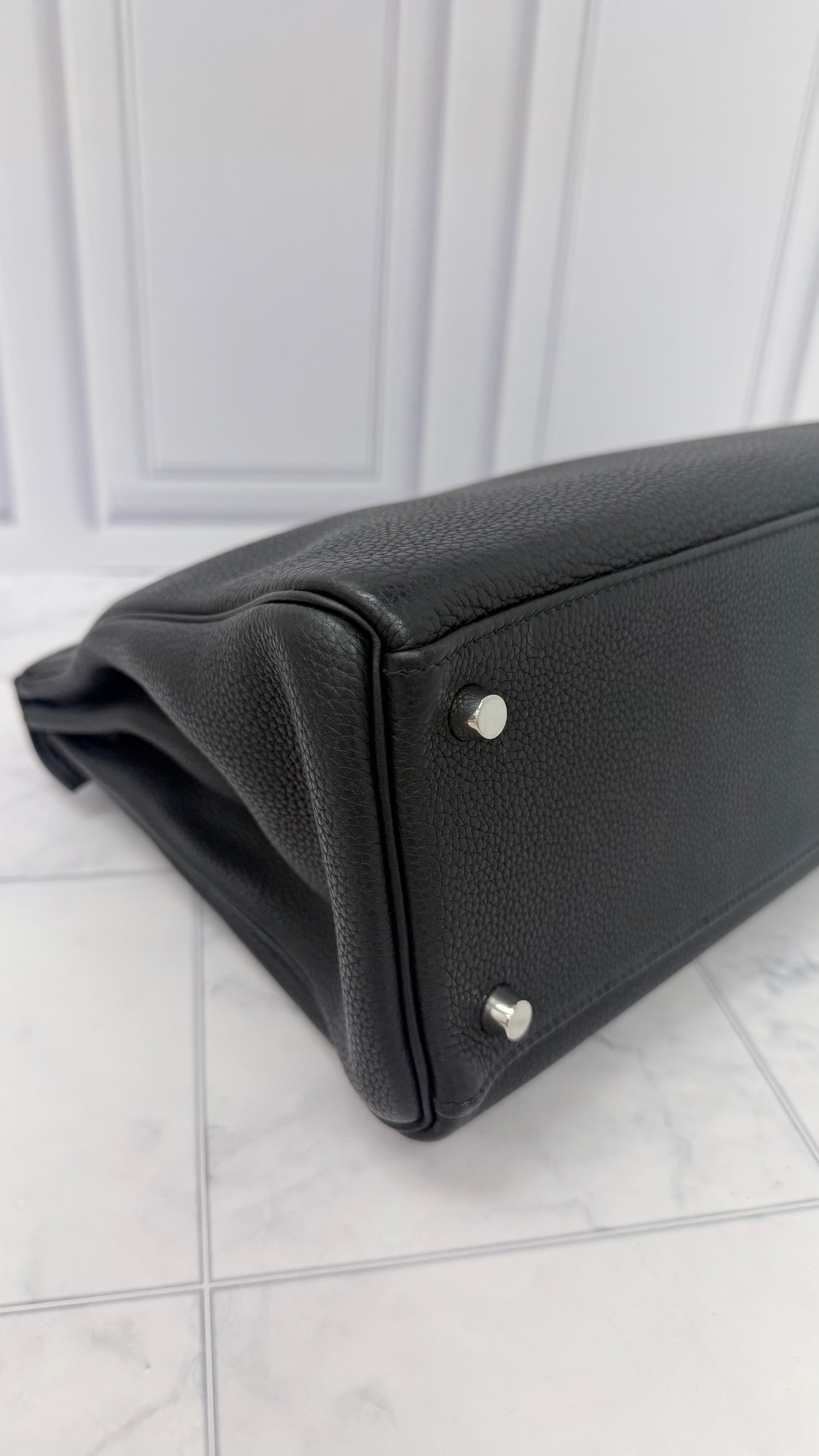 Hermes Black Togo Leather Kelly 32 Handbag
