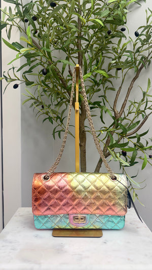 LIKE NEW - Chanel Reissue Medium Rainbow Iridescent Quilted Leather Flap Bag