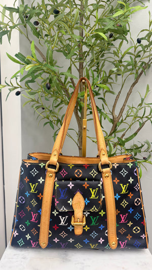 Louis Vuitton Black Multicolor Monogram Aurelia MM Handbag