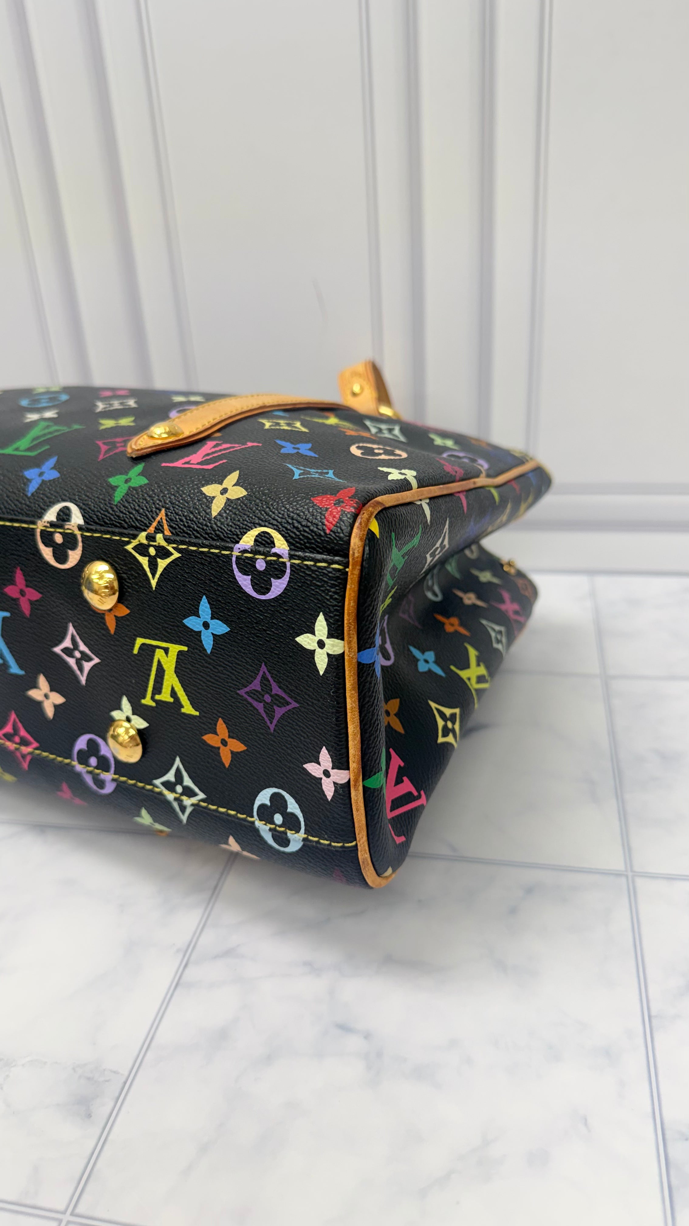 Louis Vuitton Black Multicolor Monogram Aurelia MM Handbag
