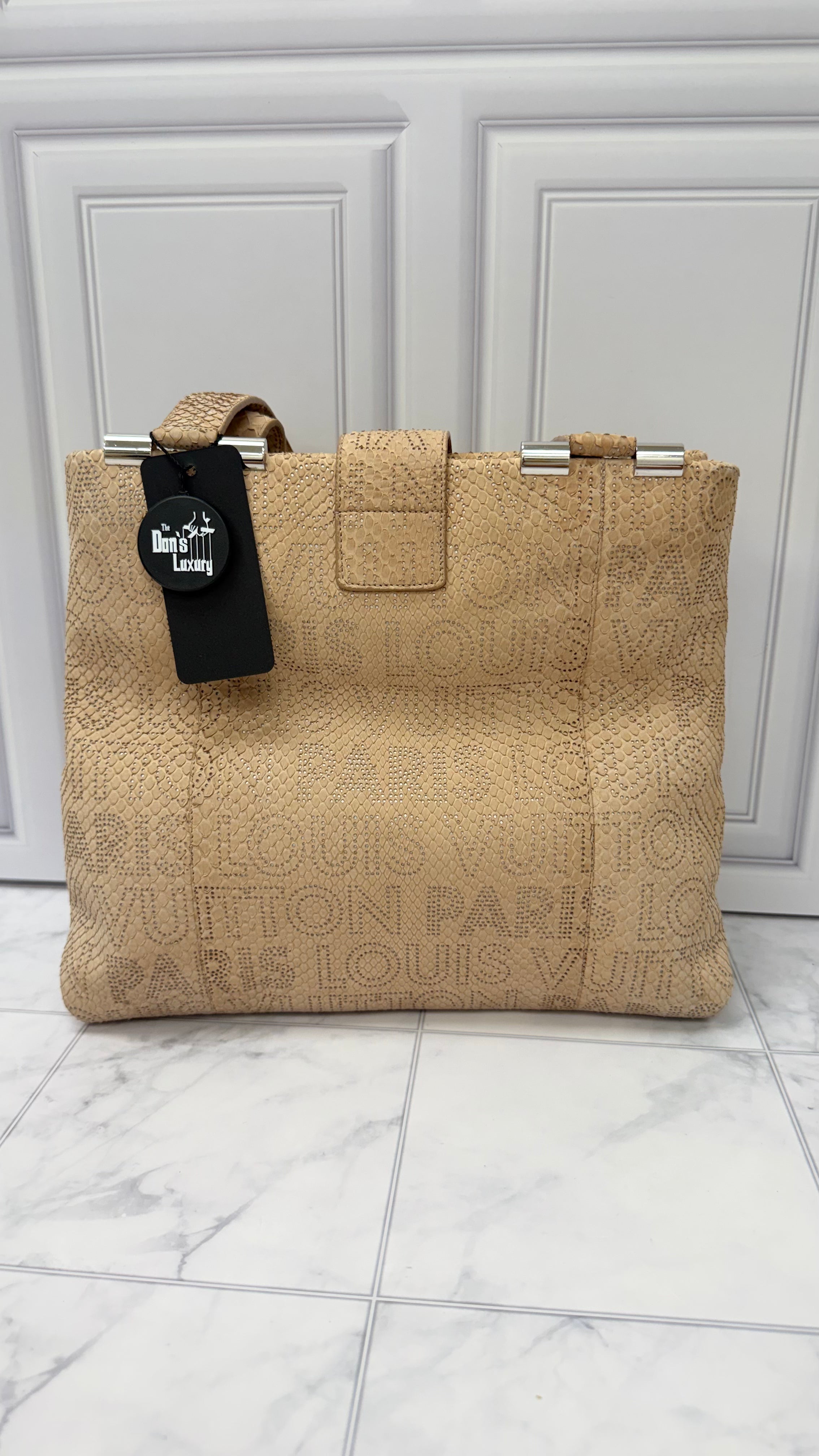 Louis Vuitton Tan Perforated Python Leather Delphes Handbag