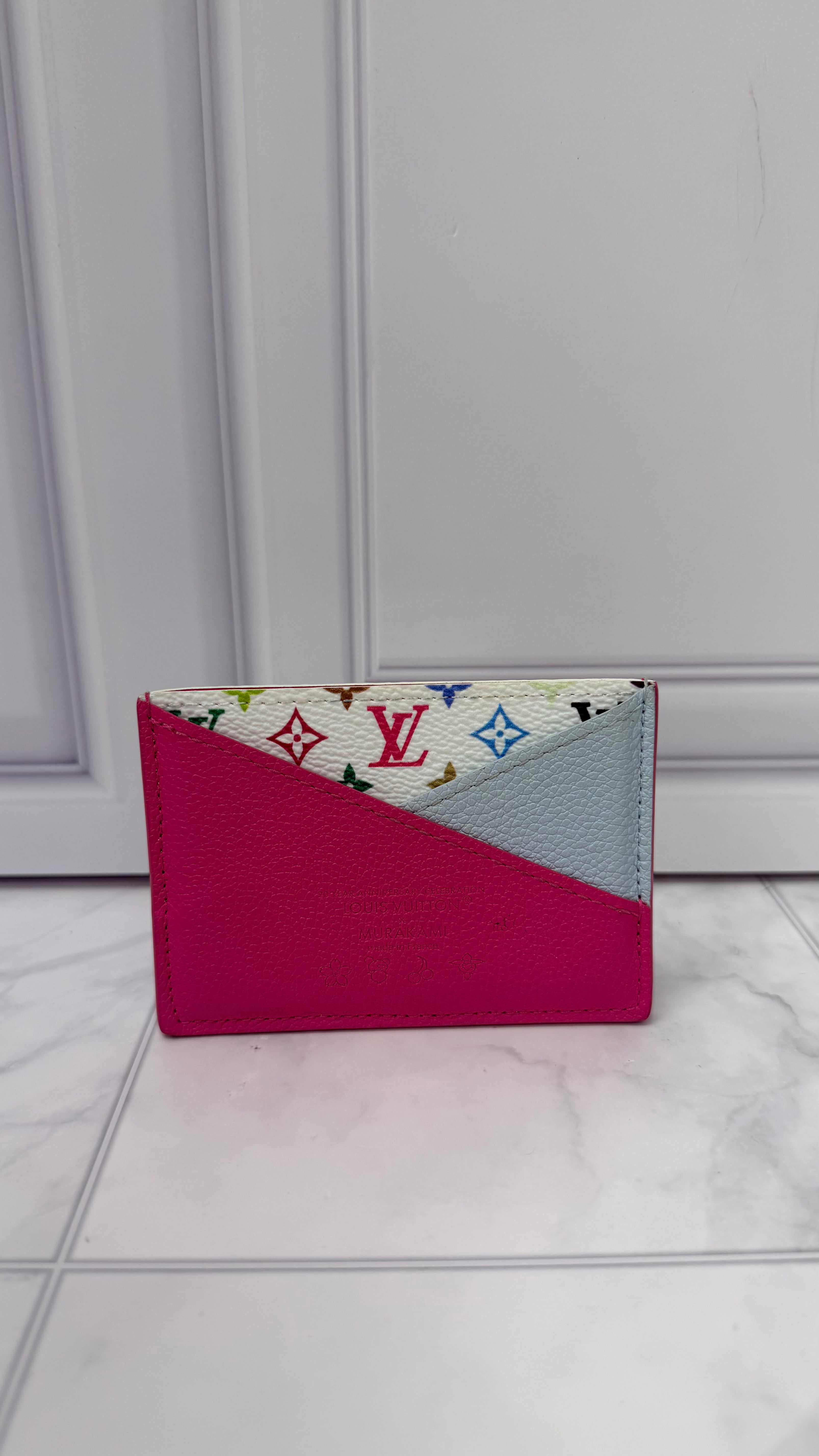 Louis Vuitton White Multicolor Monogram Leather Card Holder