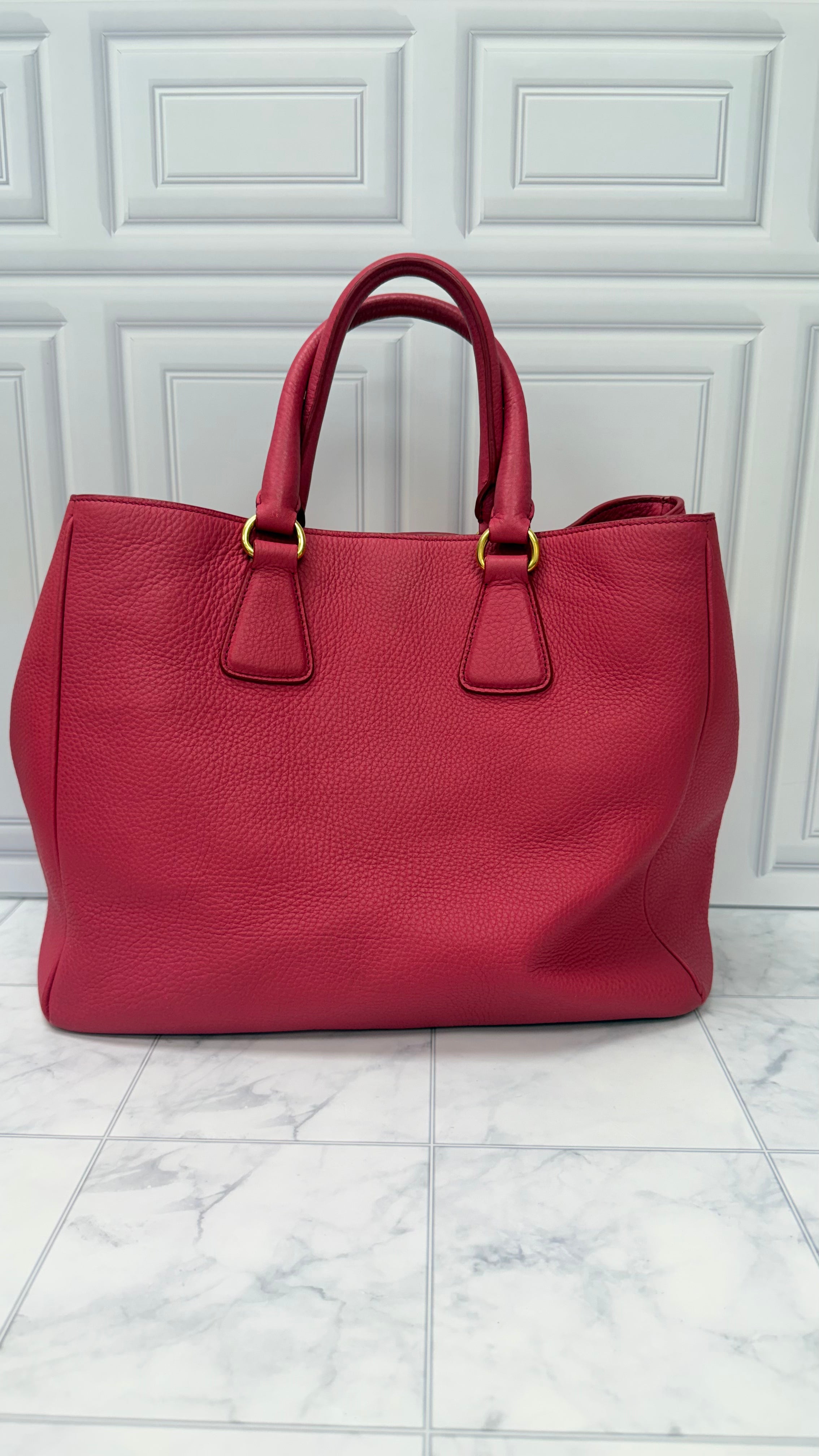 Prada Magenta Pink Grained Leather Handbag