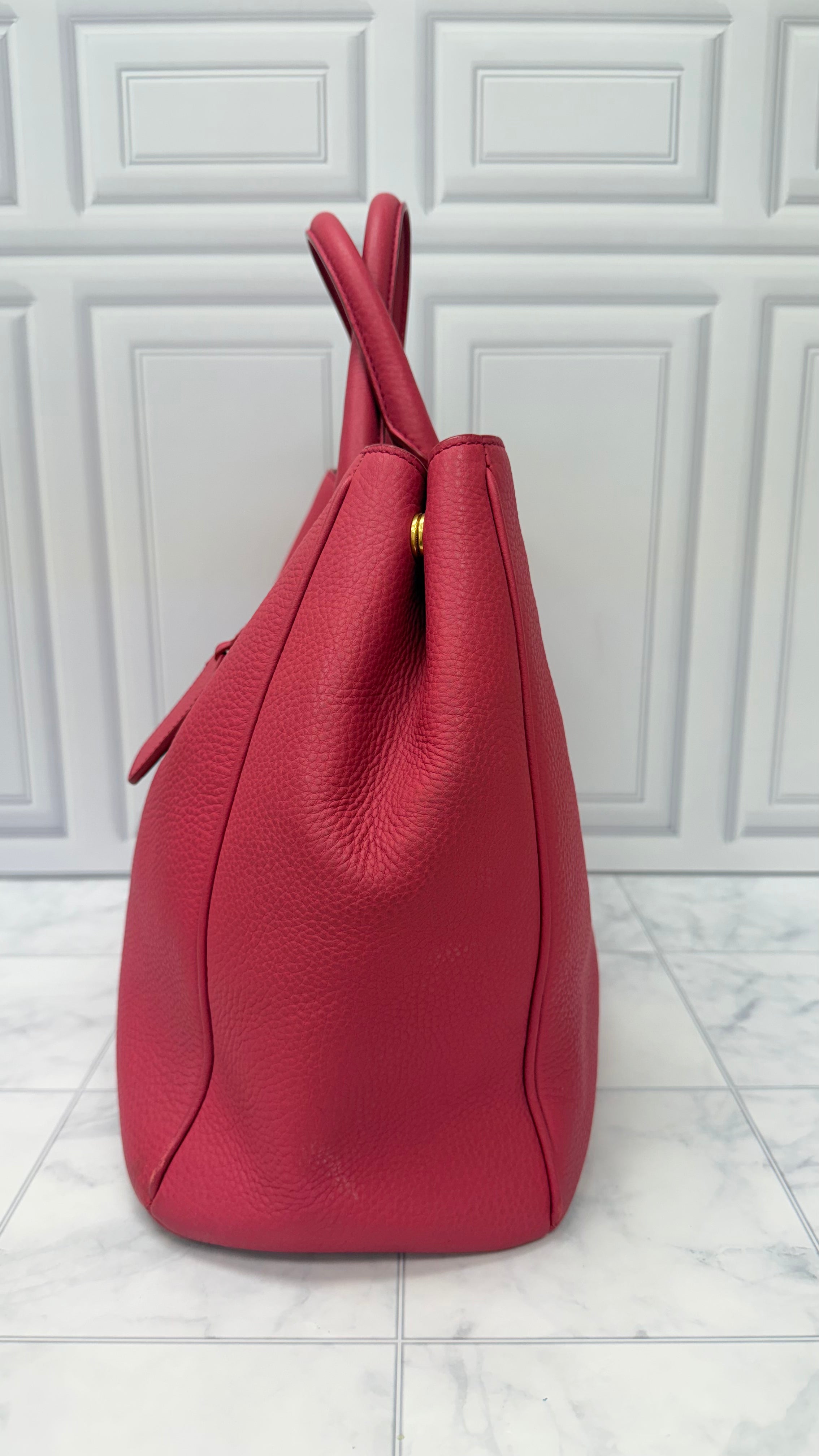 Prada Magenta Pink Grained Leather Handbag