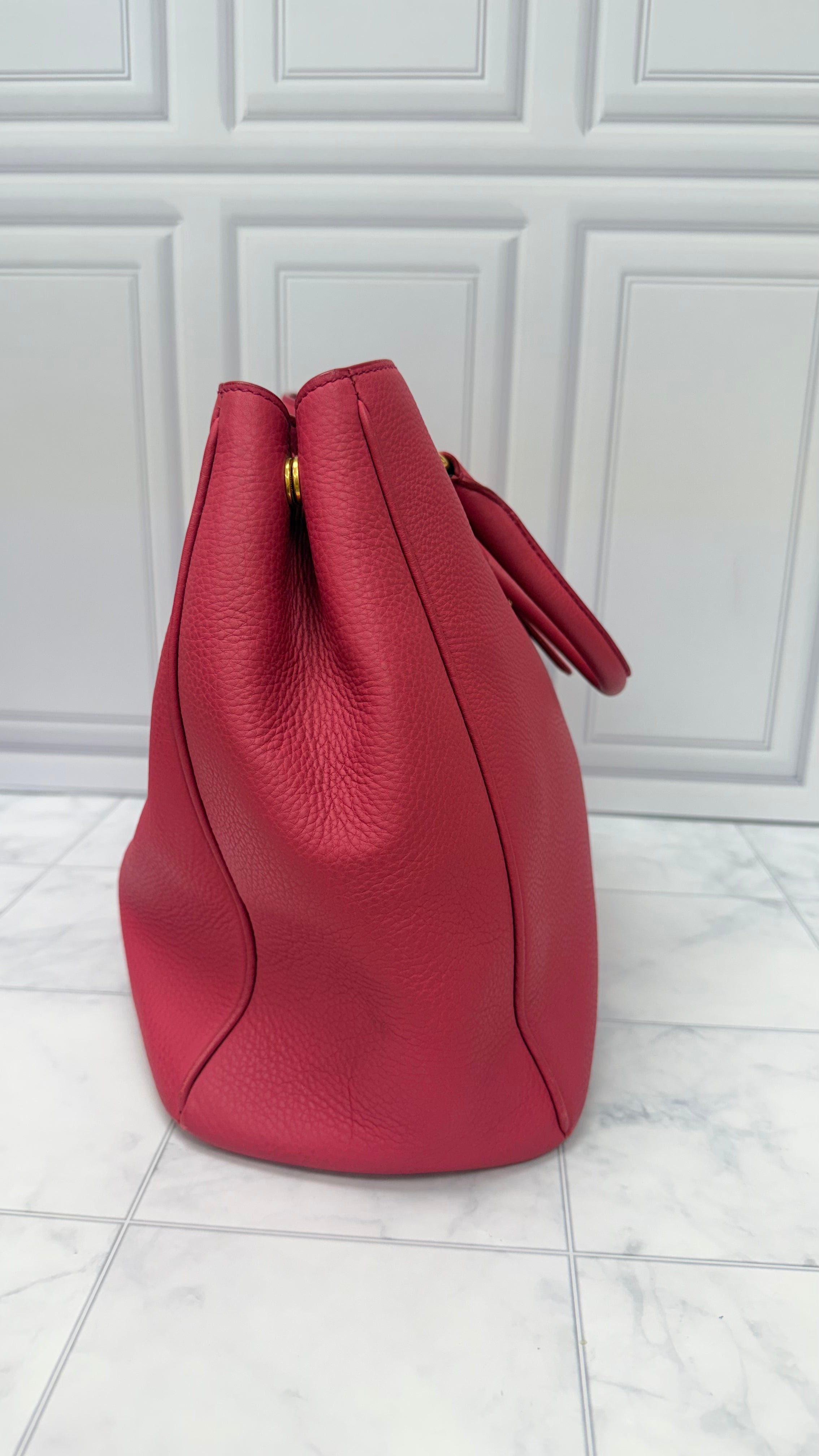 Prada Magenta Pink Grained Leather Handbag
