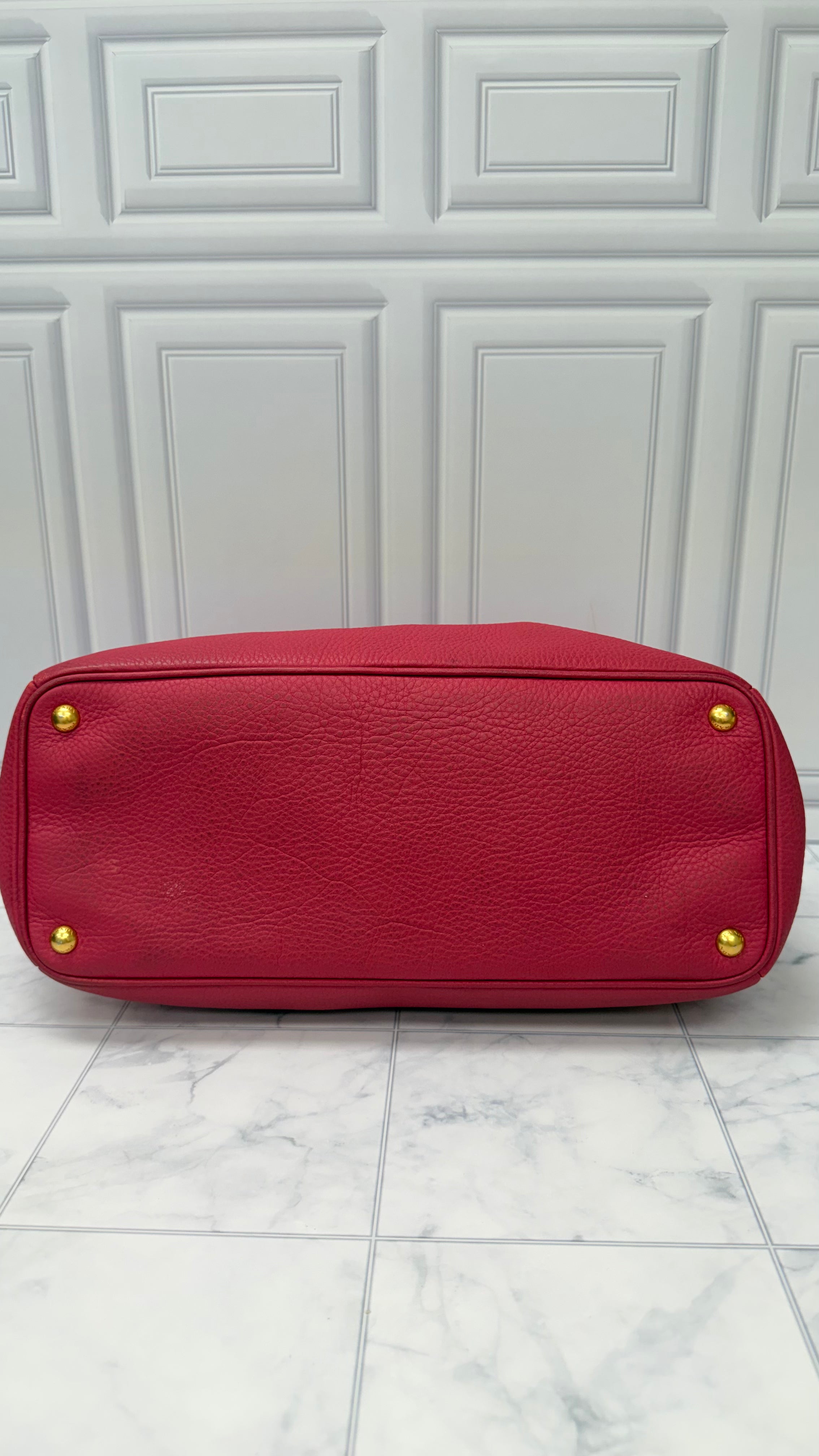 Prada Magenta Pink Grained Leather Handbag