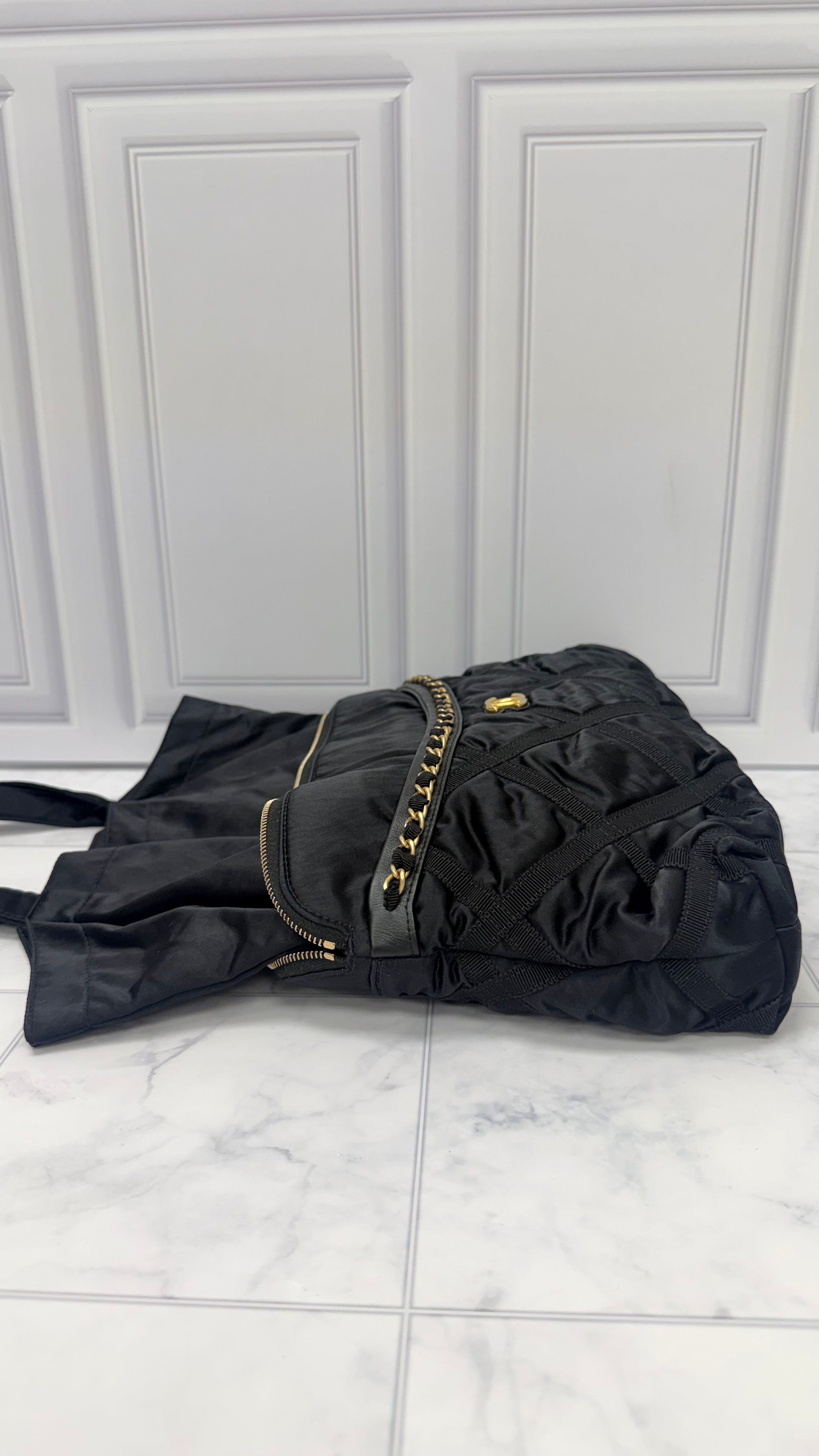 Chanel Black Nylon Lifestyle Foldable Tote Bag