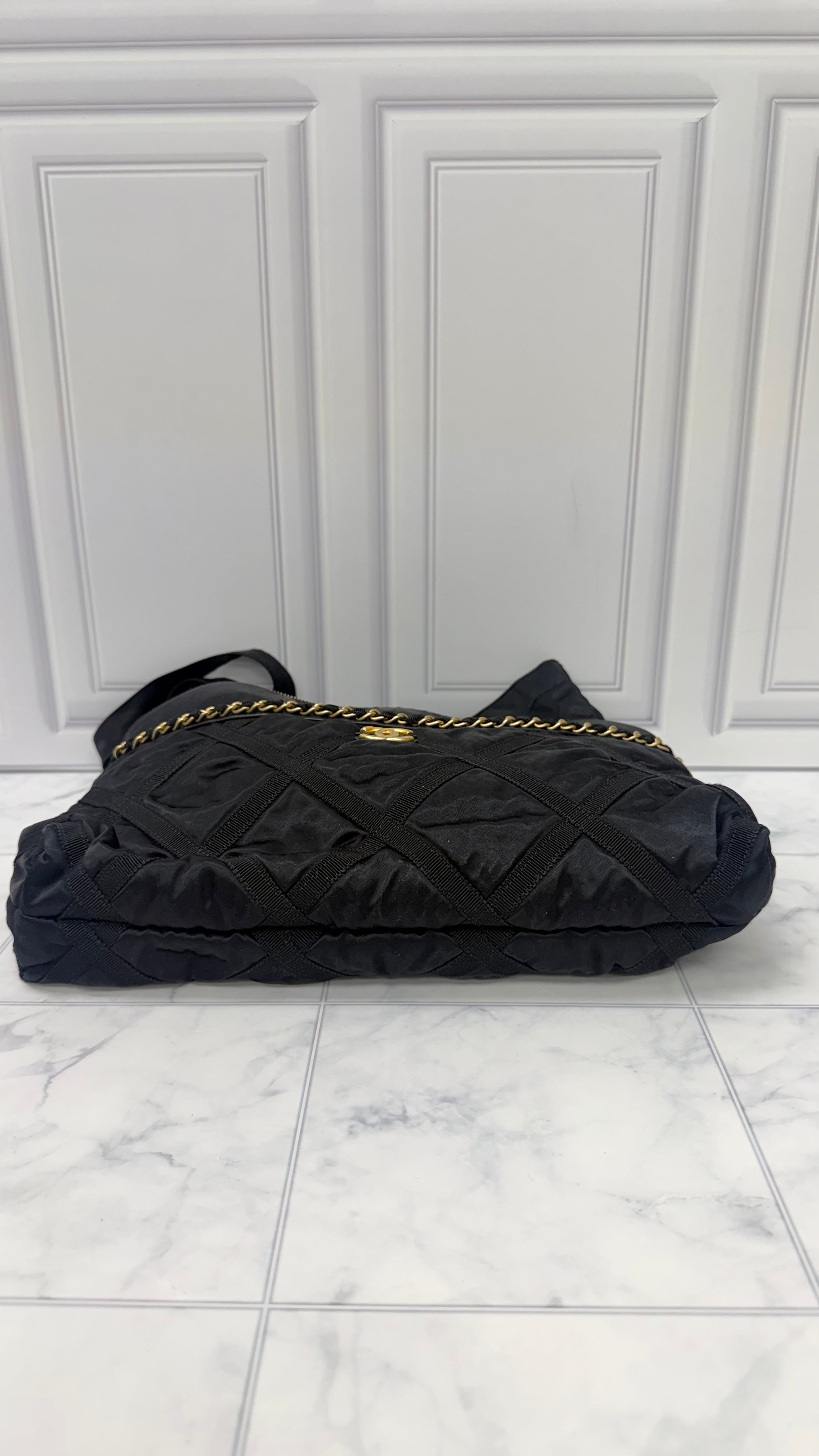 Chanel Black Nylon Lifestyle Foldable Tote Bag