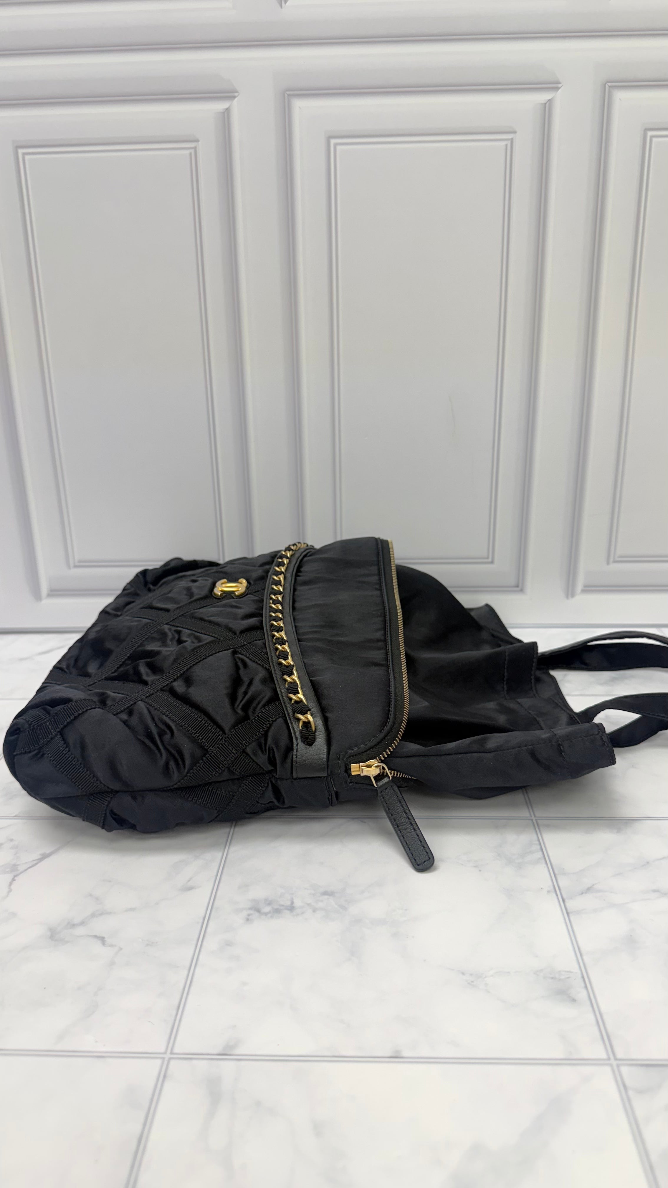 Chanel Black Nylon Lifestyle Foldable Tote Bag