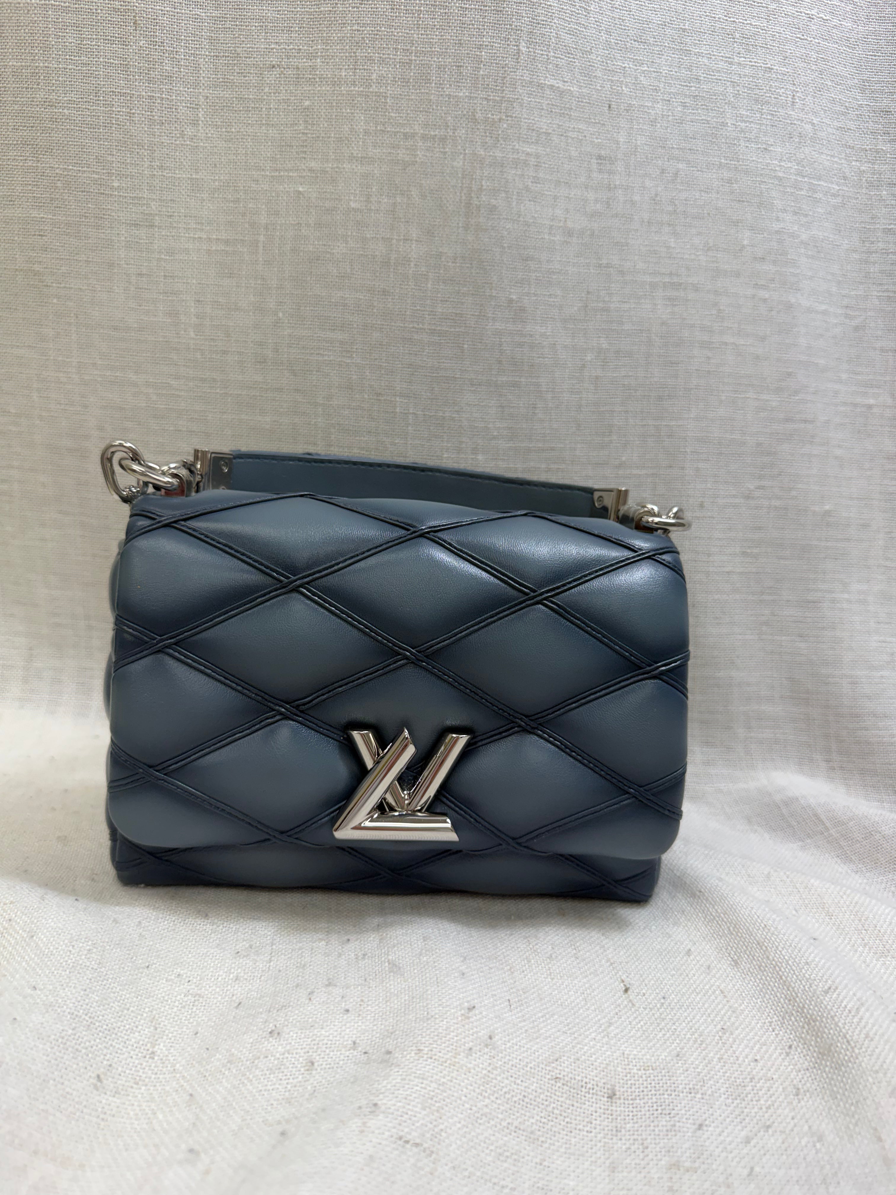 BRAND NEW - Louis Vuitton Blue Denim Lambskin Leather Go-14 MM Handbag