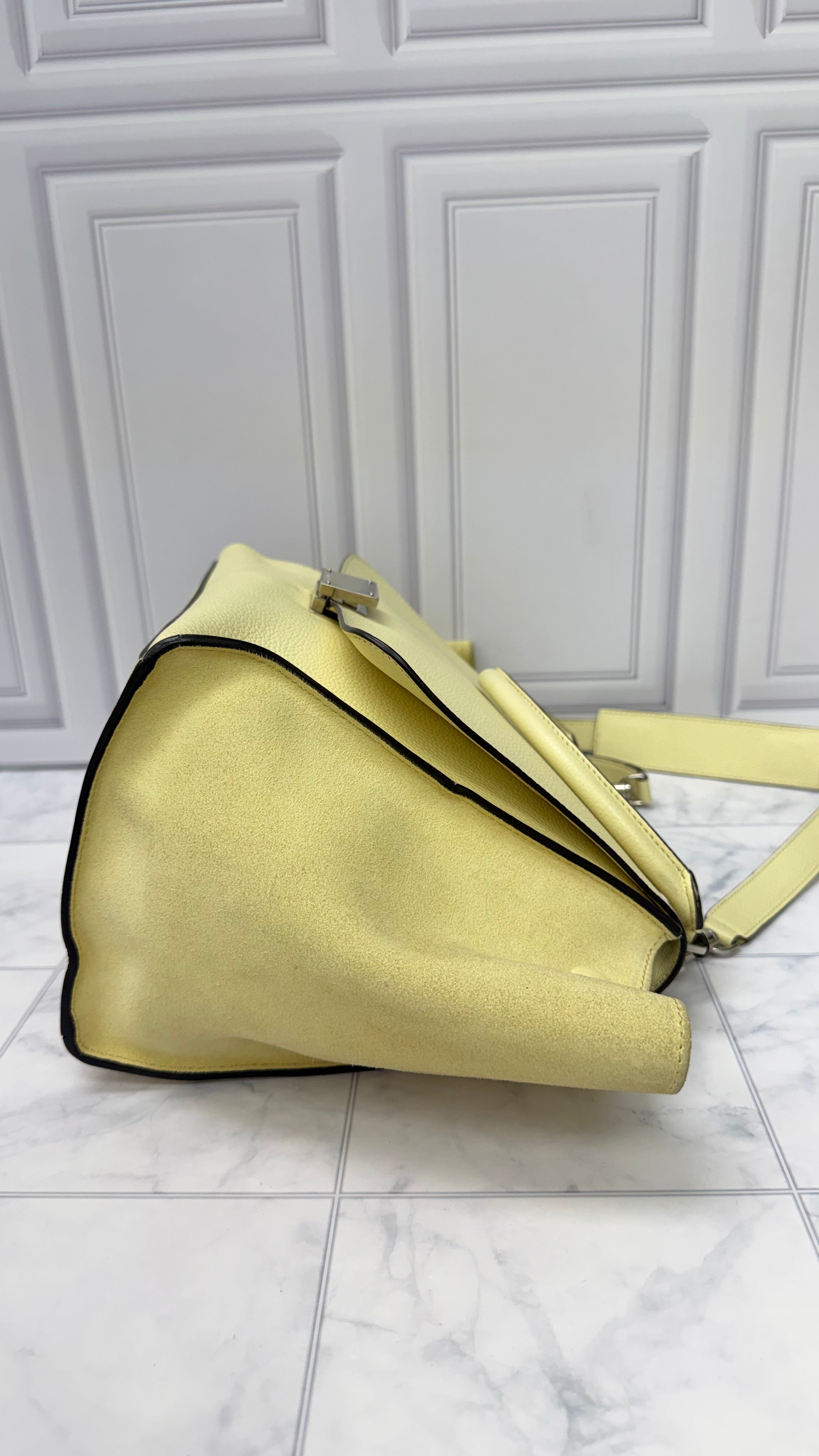 Celine Butter Yellow Leather Trapeze Medium Bag