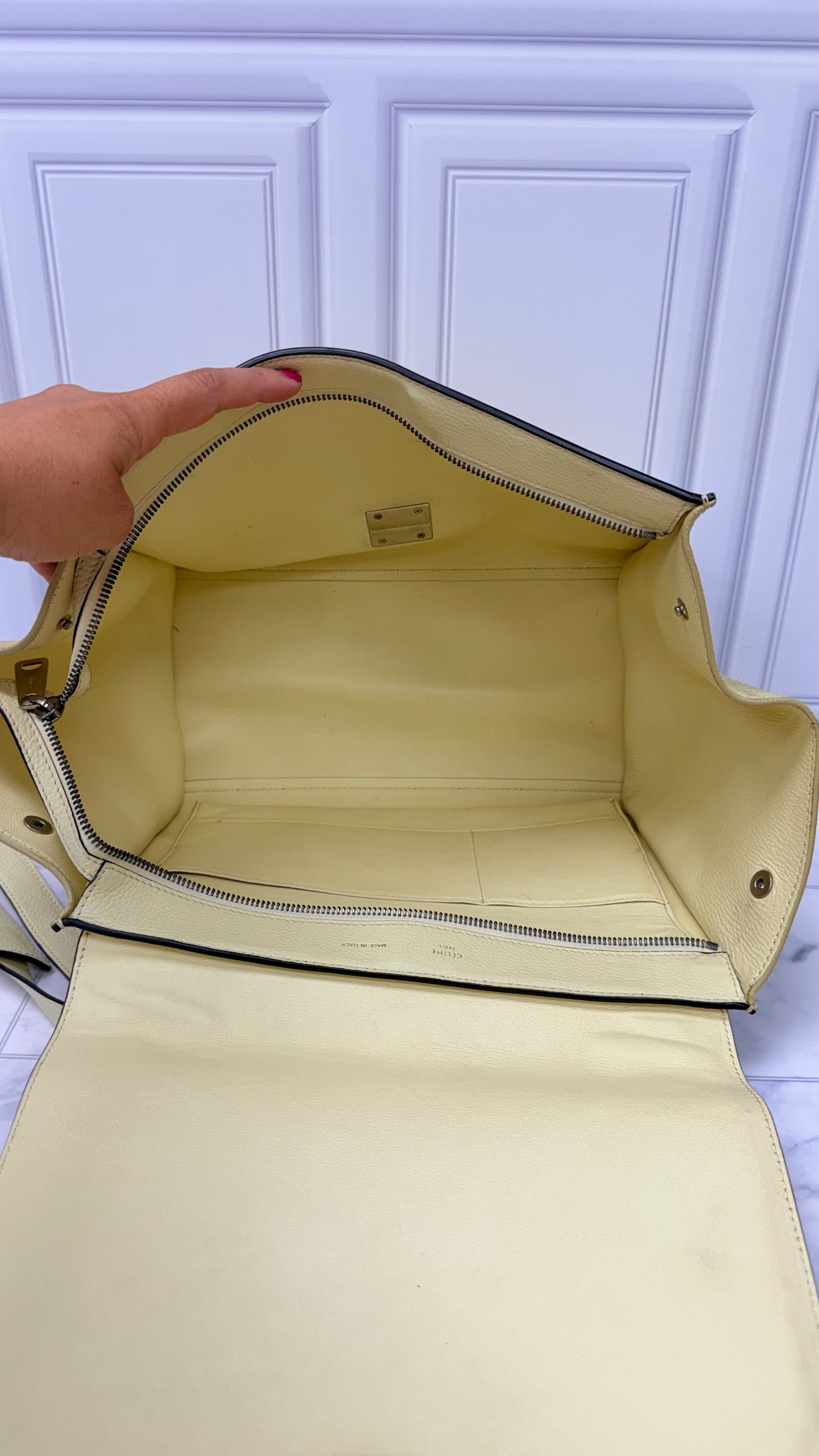 Celine Butter Yellow Leather Trapeze Medium Bag