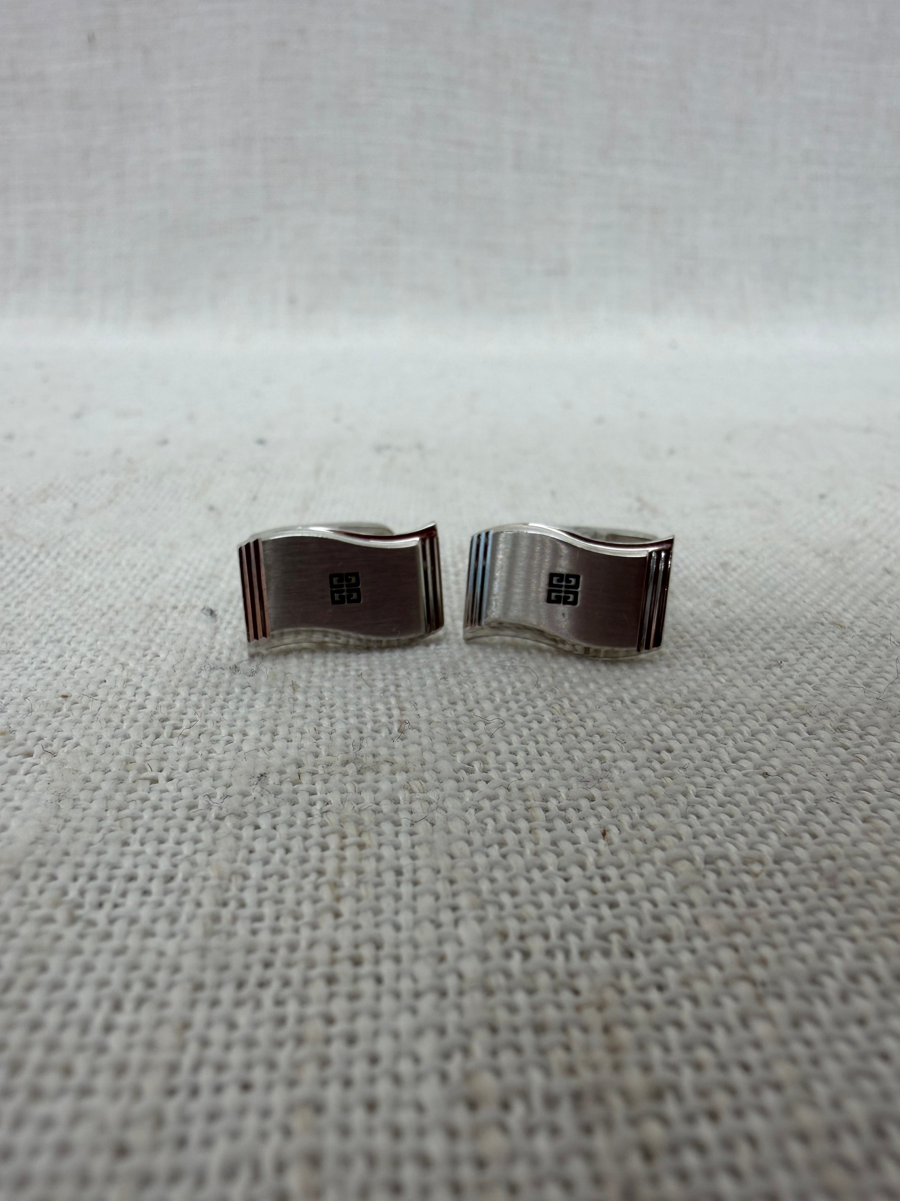 Givenchy Vintage Silver Logo Cufflinks