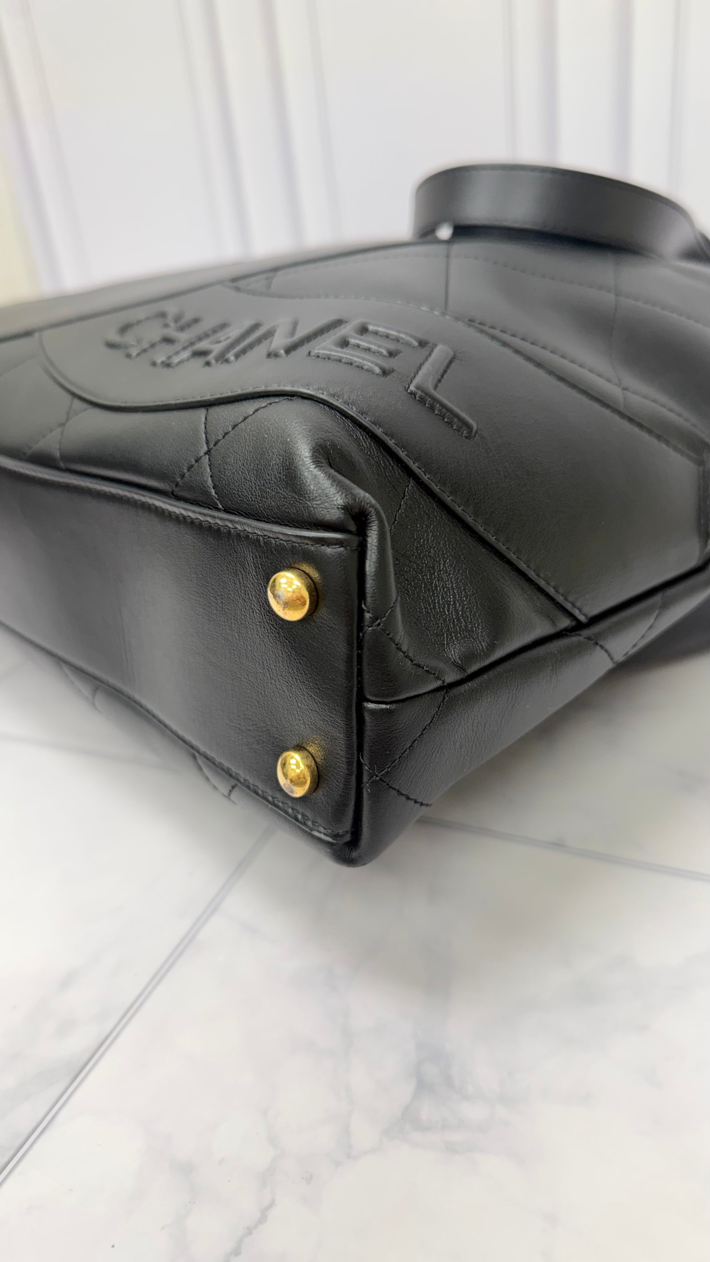 Chanel Black Leather Club Monaco Tote Bag