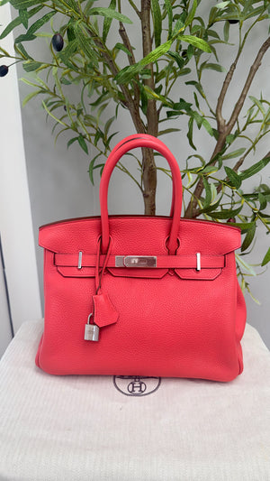 Hermes Birkin 30 Bougainvillier Clemence with Palladium Hardware