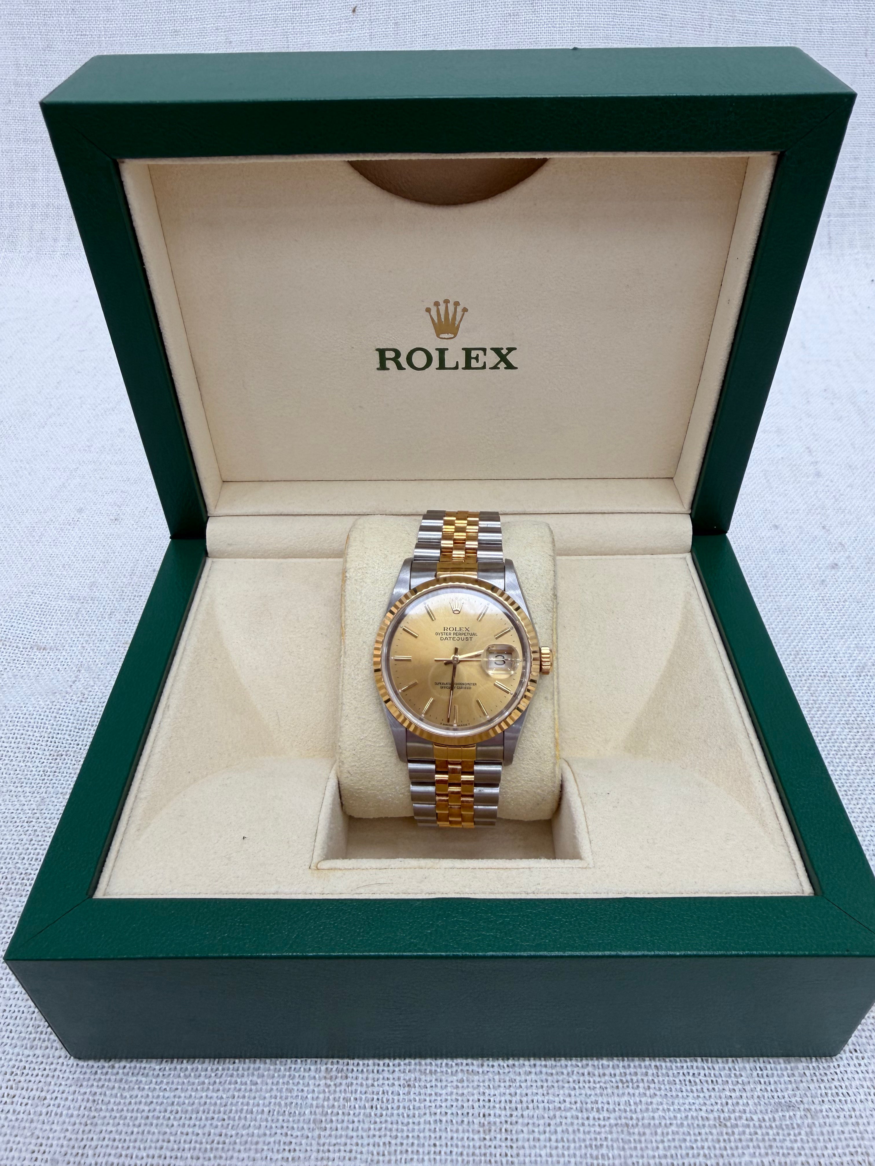 Rolex Yellow Gold & Stainless Steel 36mm Oyster Perpetual Datejust Watch