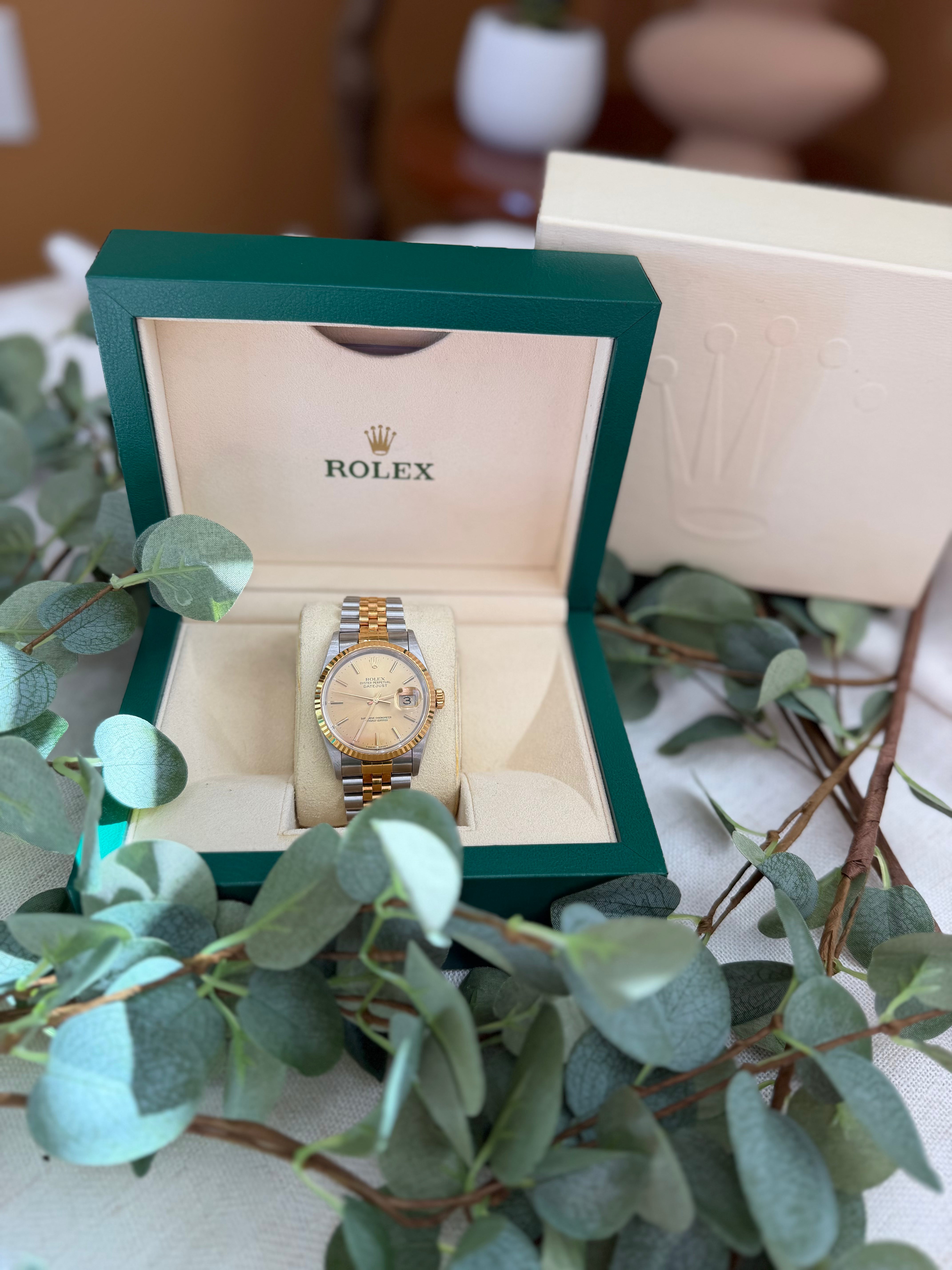 Rolex Yellow Gold & Stainless Steel 36mm Oyster Perpetual Datejust Watch