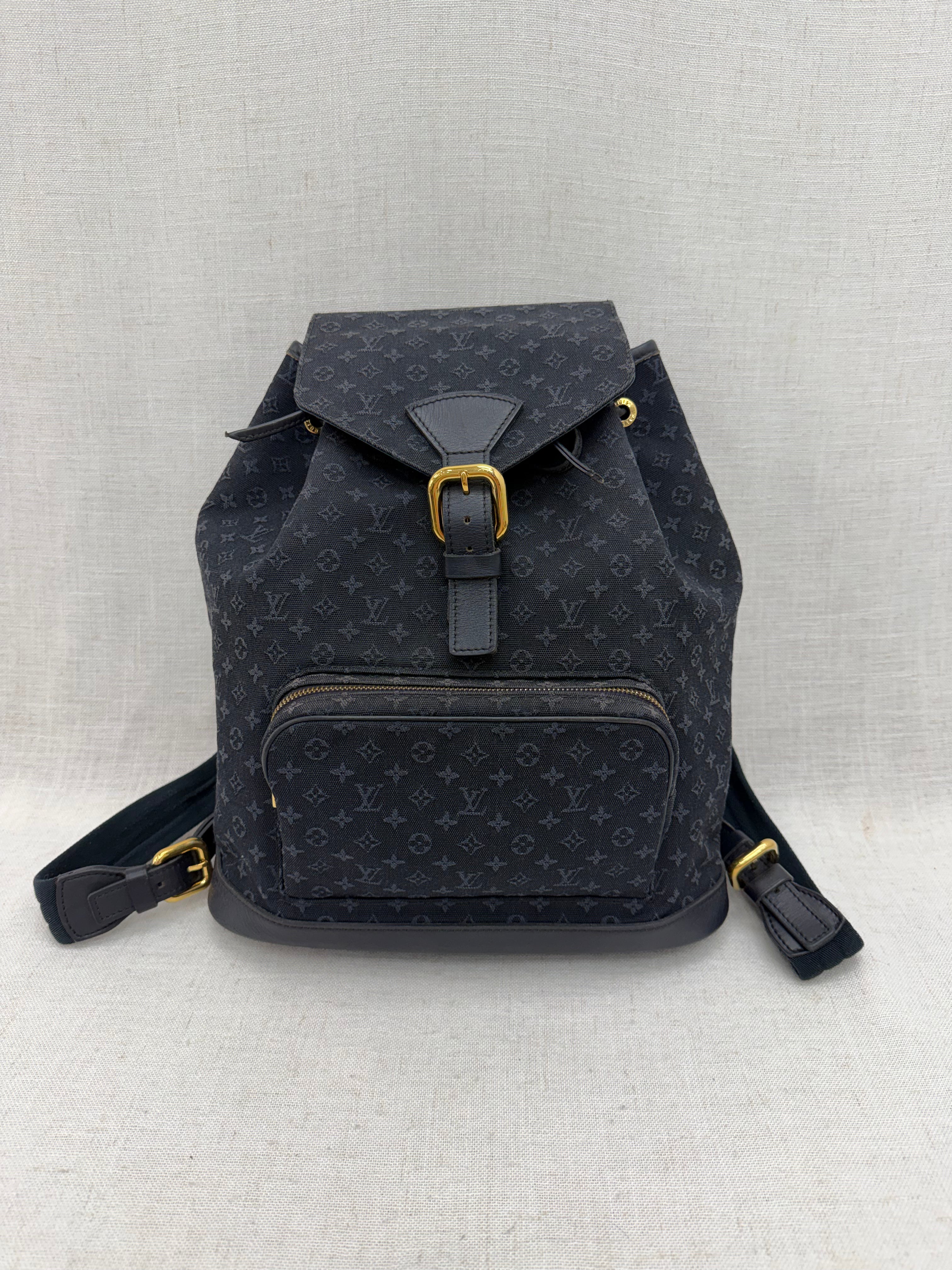 Louis Vuitton RARE Blue Mini Lin Montsouris GM Backpack
