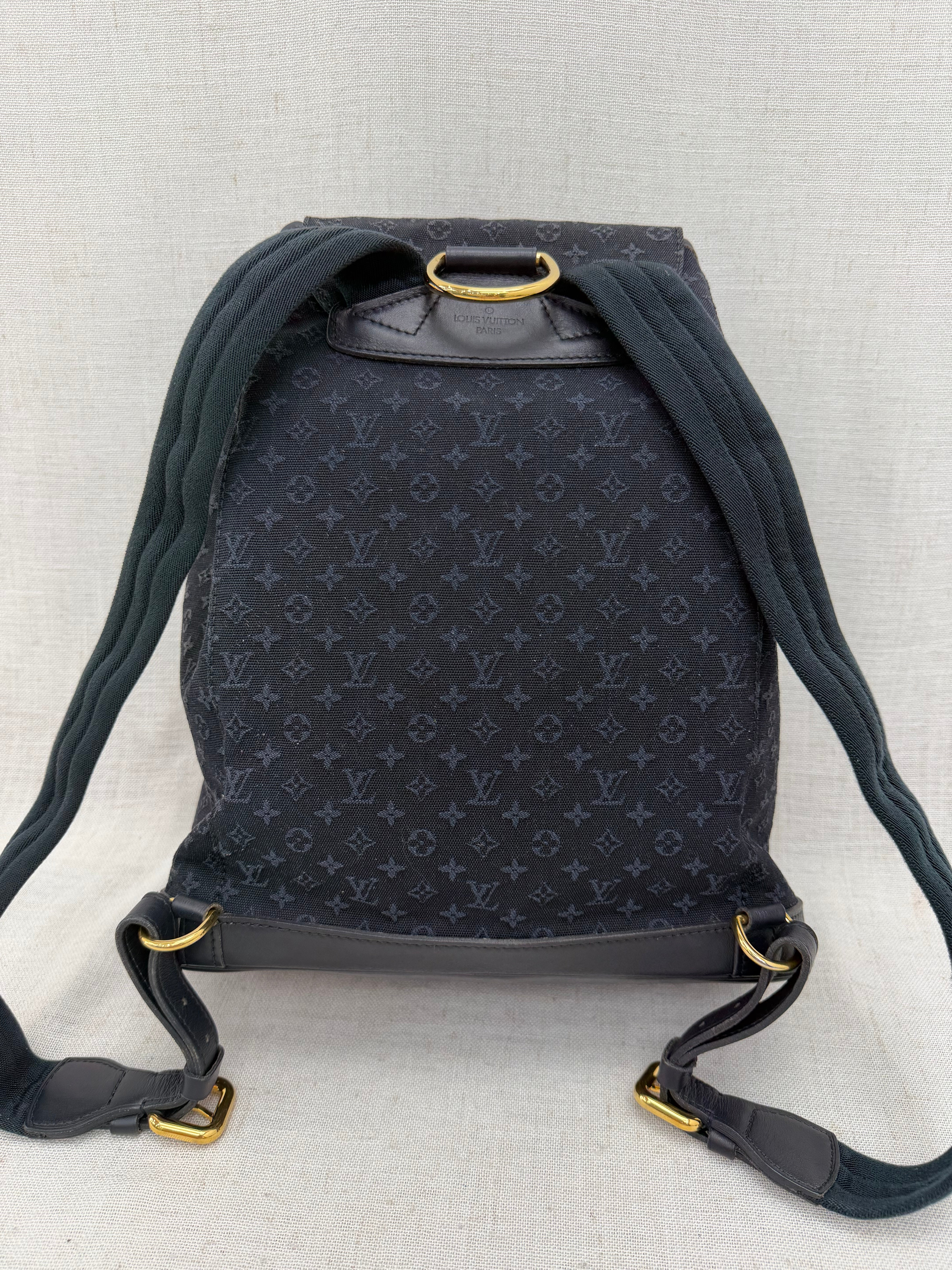 Louis Vuitton RARE Blue Mini Lin Montsouris GM Backpack