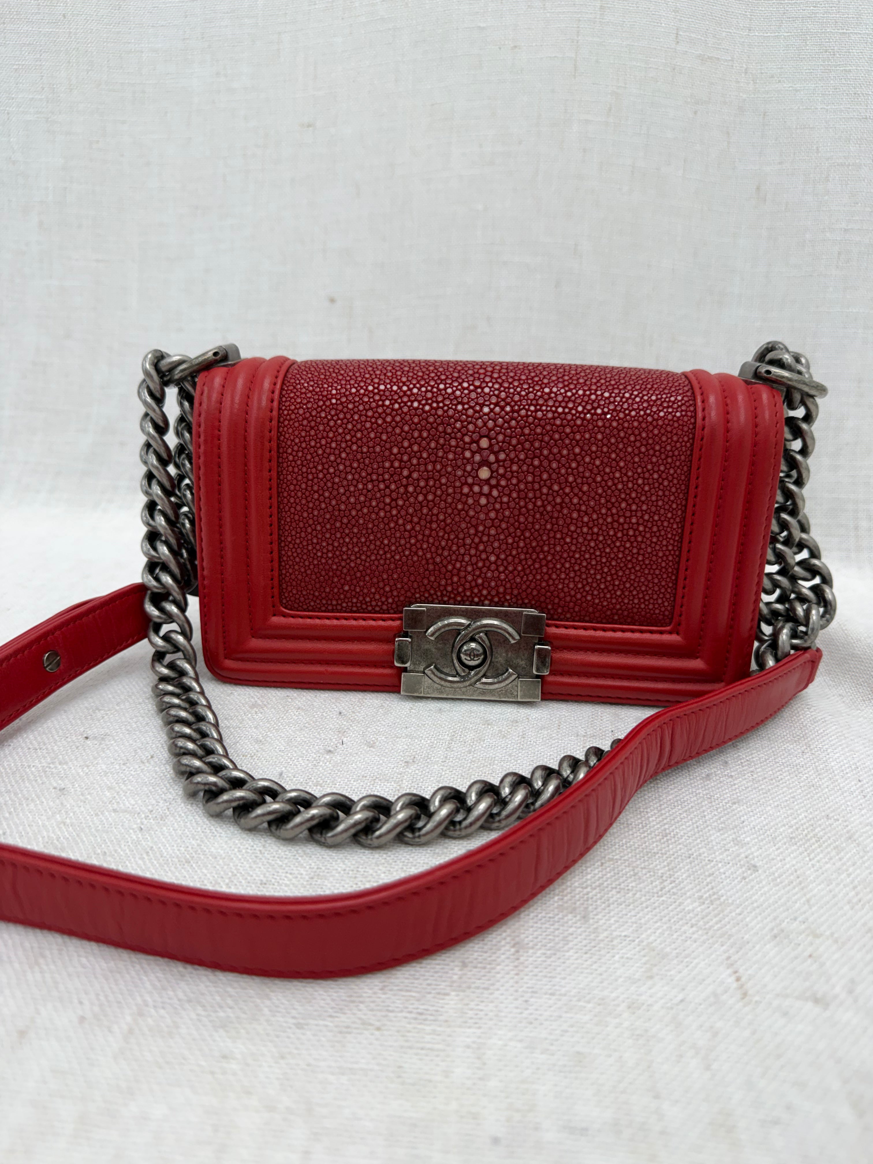 *DONS PRE DROP* Chanel Red Stingray Small Boy Bag