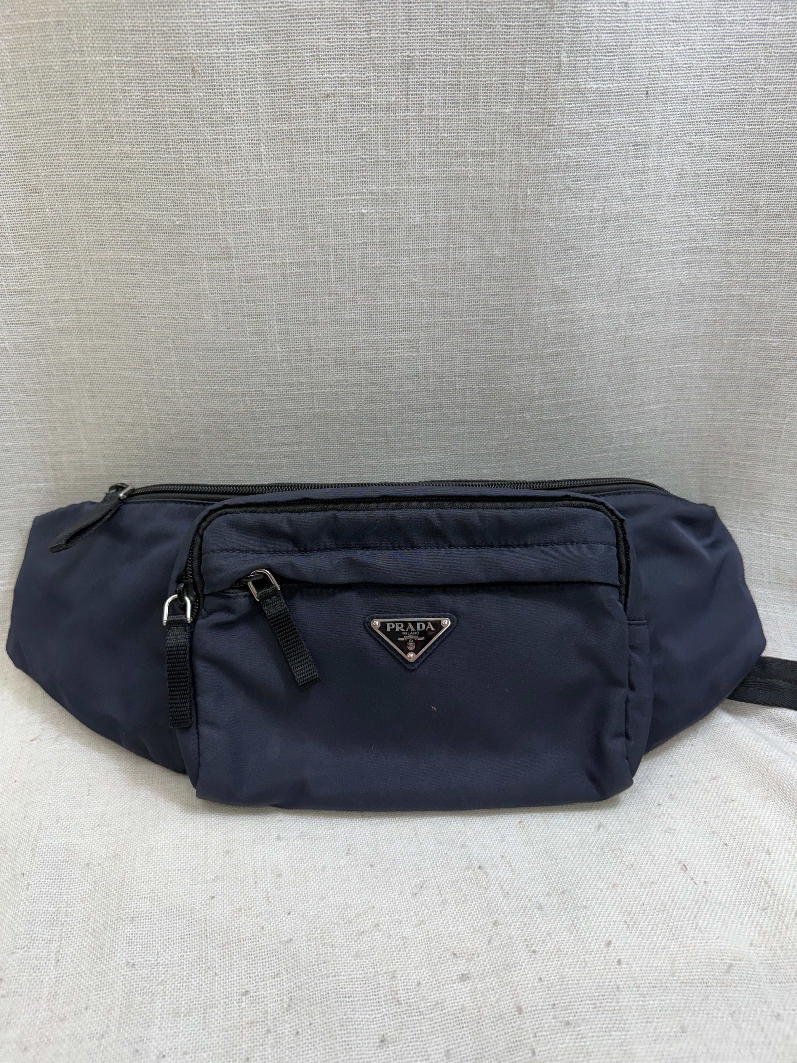 Prada Navy Blue Tessuto Nylon Belt Bag