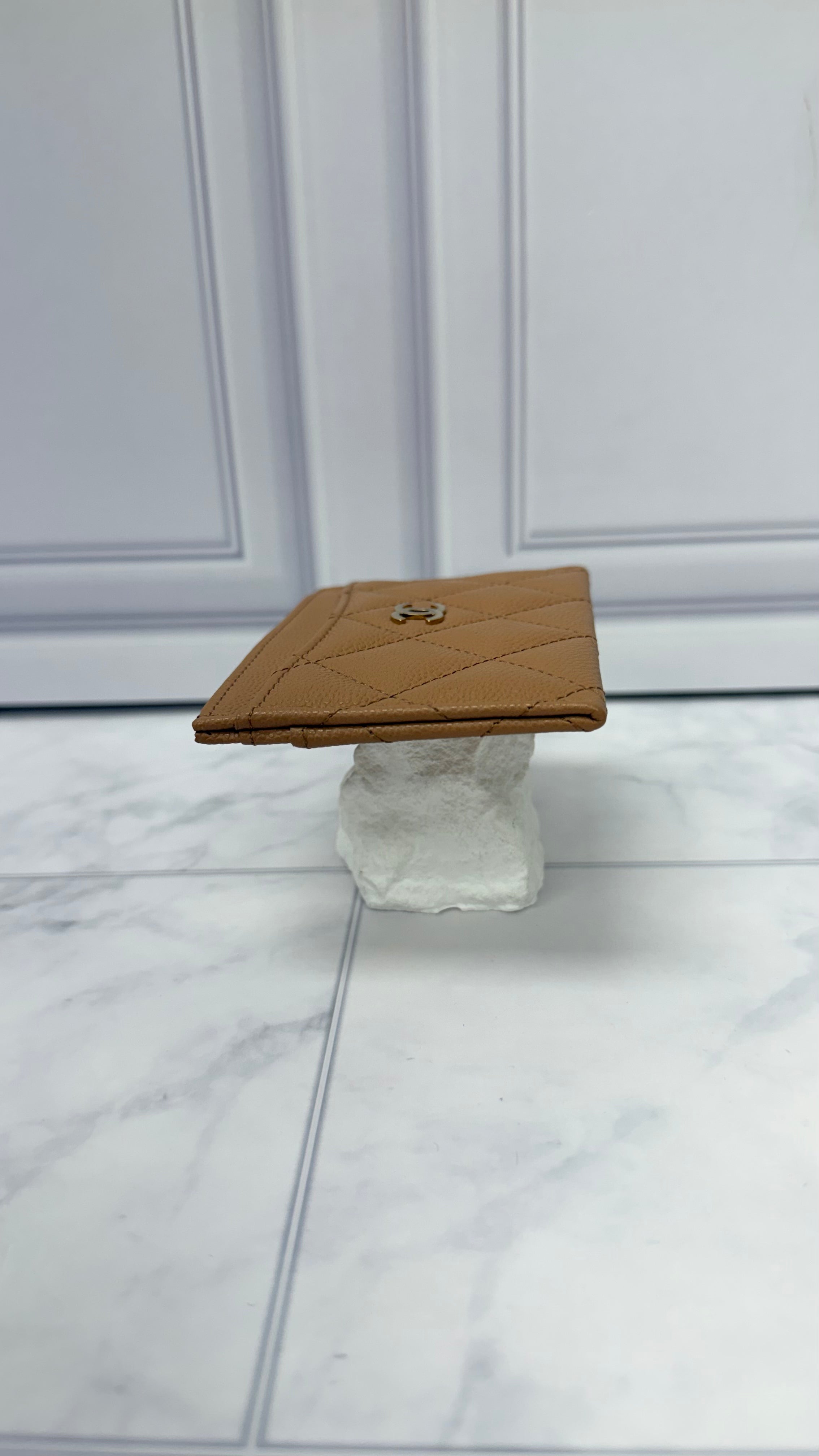 BRAND NEW - Chanel Beige Caviar Leather Card Holder