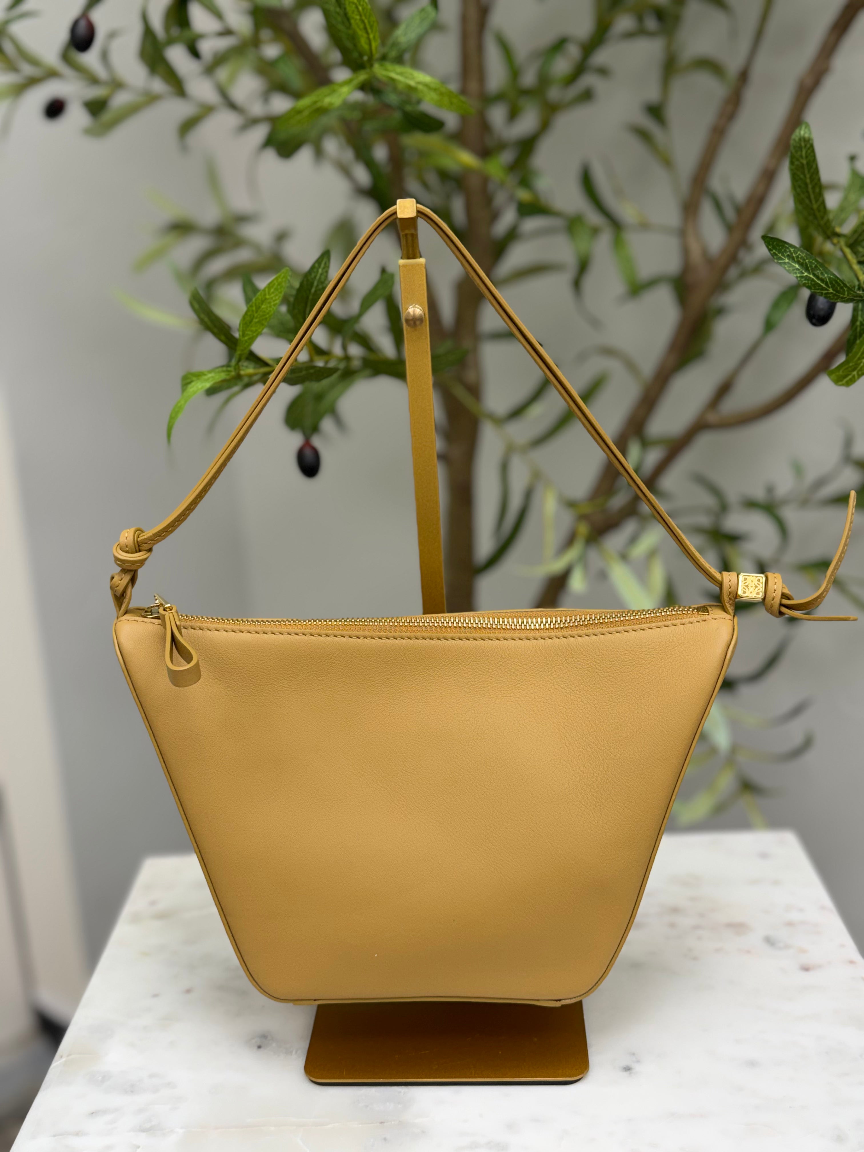 LIKE NEW Loewe Tan Leather Mini Hammock Hobo Shoulder Bag