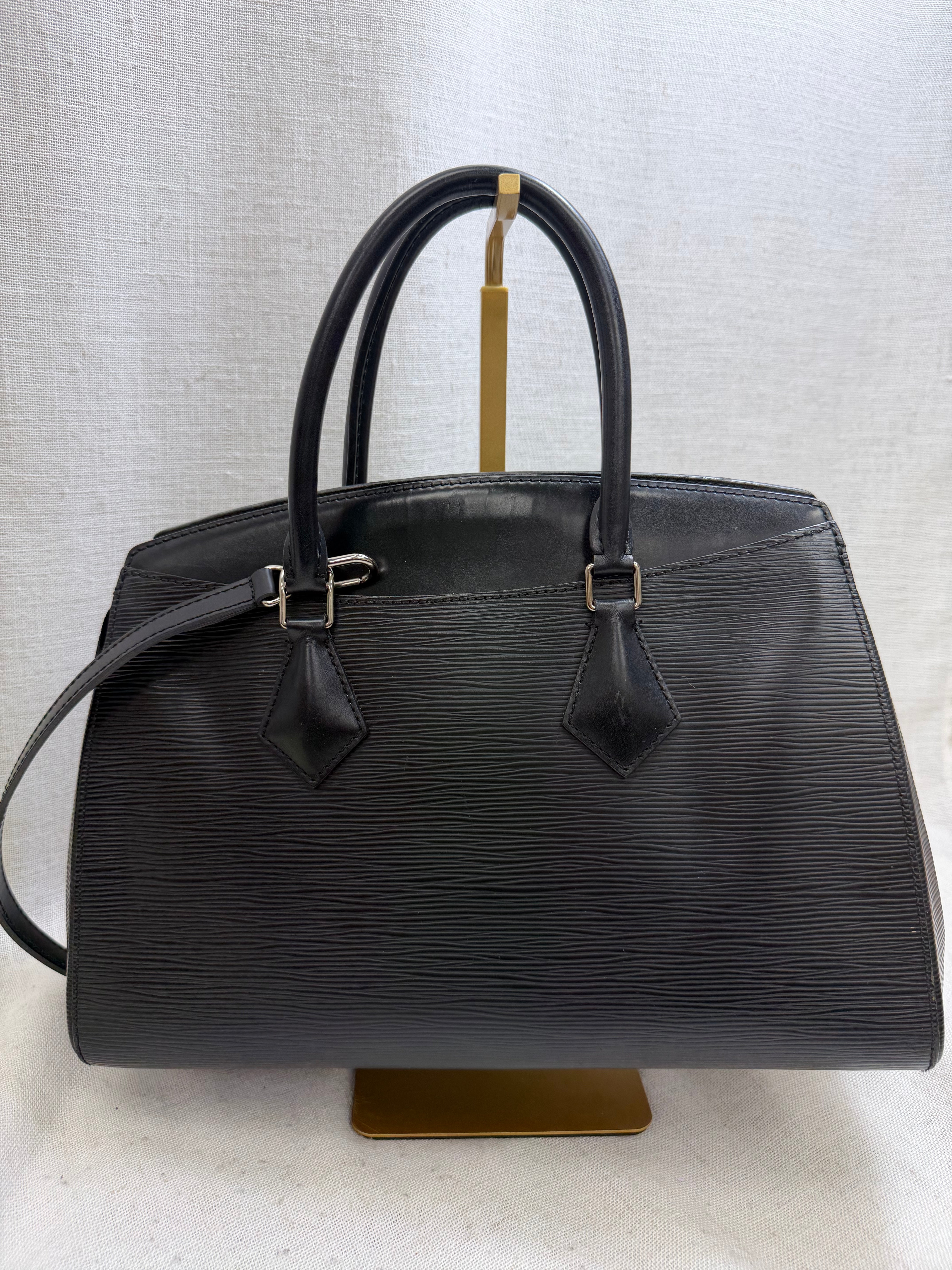 Louis Vuitton Black Epi Leather Soufflot MM Bag