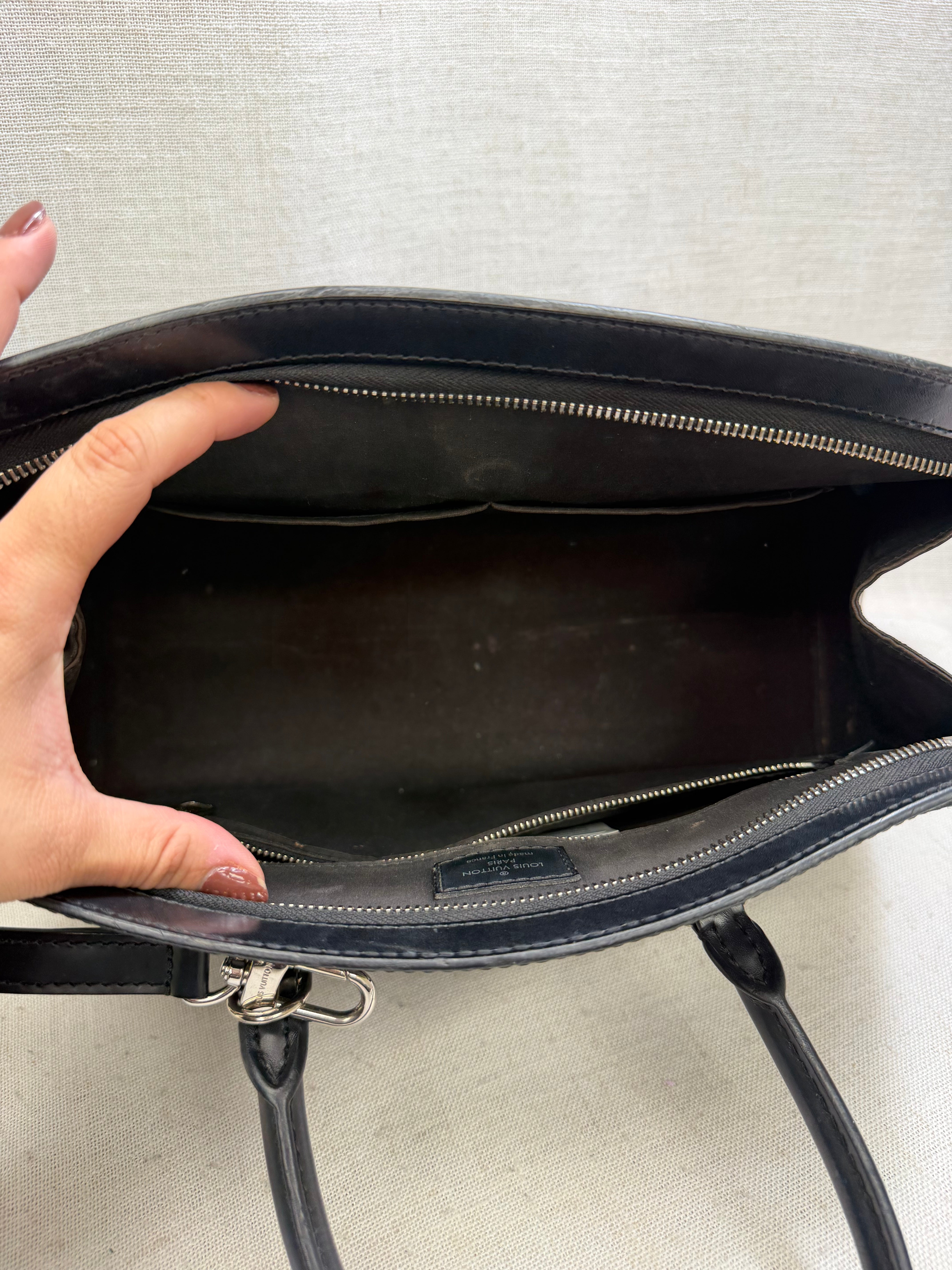 Louis Vuitton Black Epi Leather Soufflot MM Bag