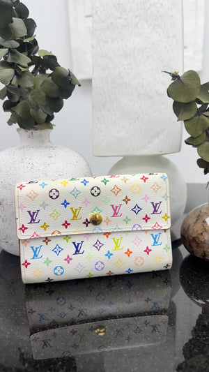 Louis Vuitton White Multicolor Monogram Alexandra Wallet