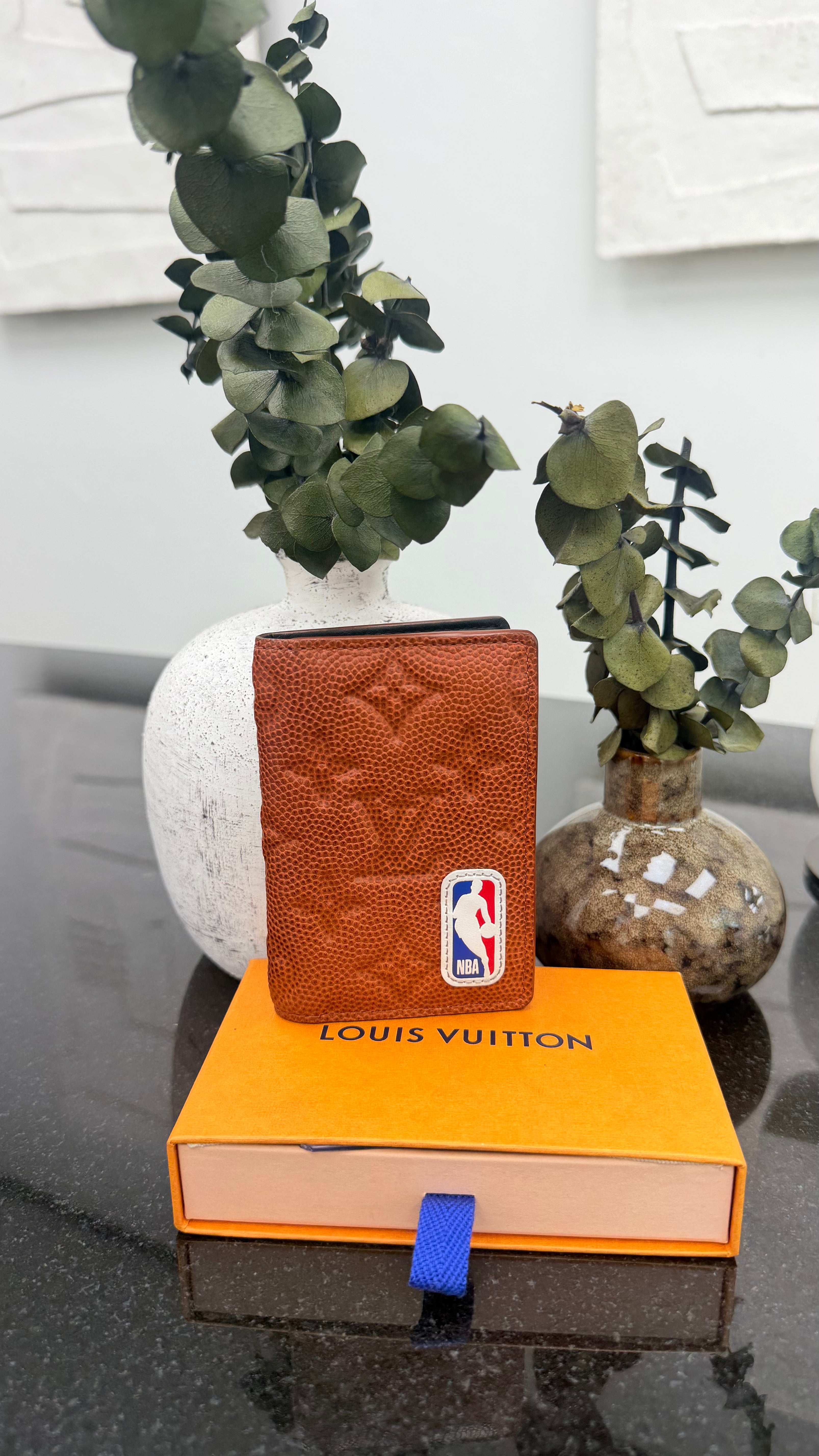 Louis Vuitton x NBA Brown Basketball Leather Pocket Organizer
