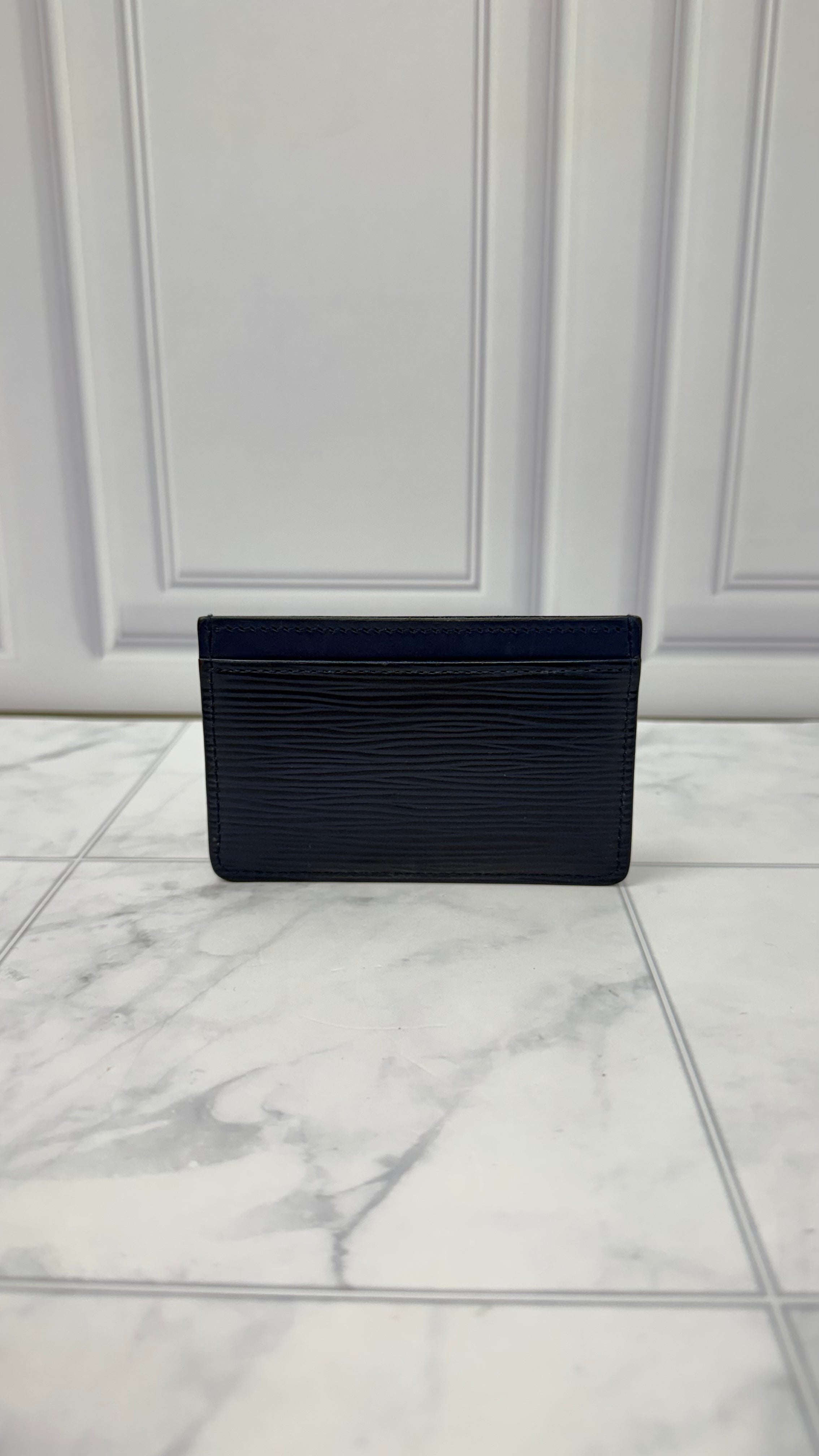 Louis Vuitton  Navy Blue Epi Leather Card Holder