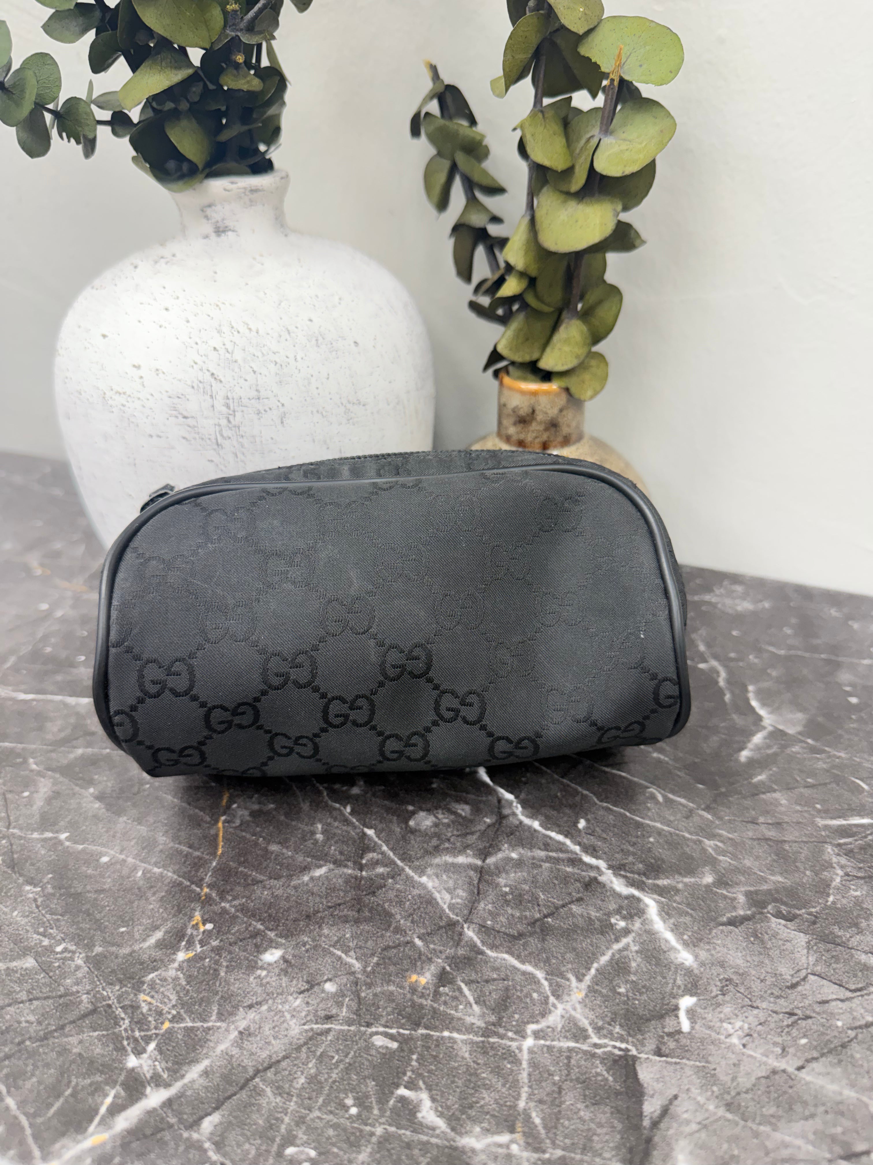 Gucci Black GG Canvas Cosmetic Pouch