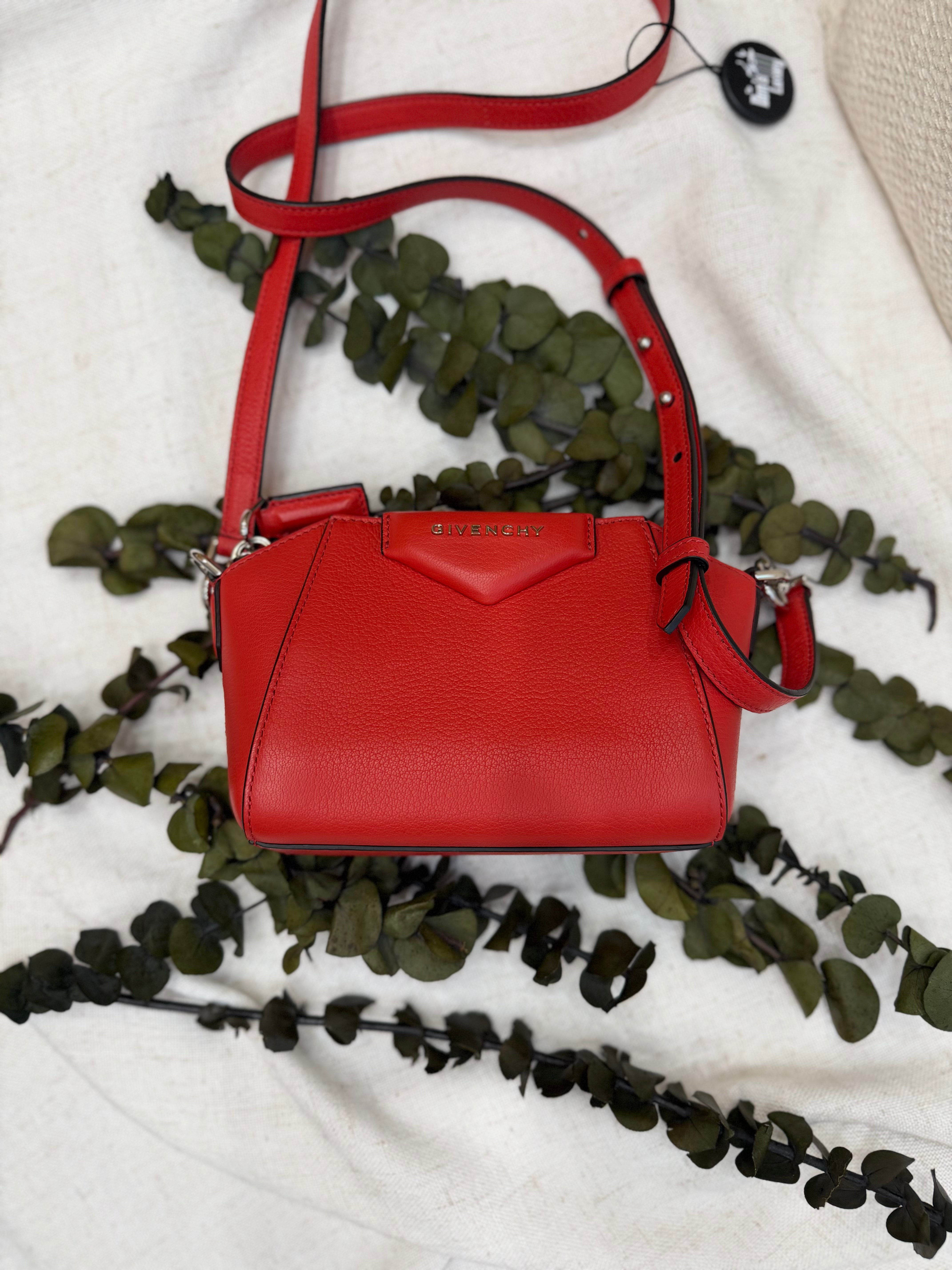 *DONS PRE-DROP*  LIKE NEW- Givenchy Red Leather Nano Antigona Crossbody Bag