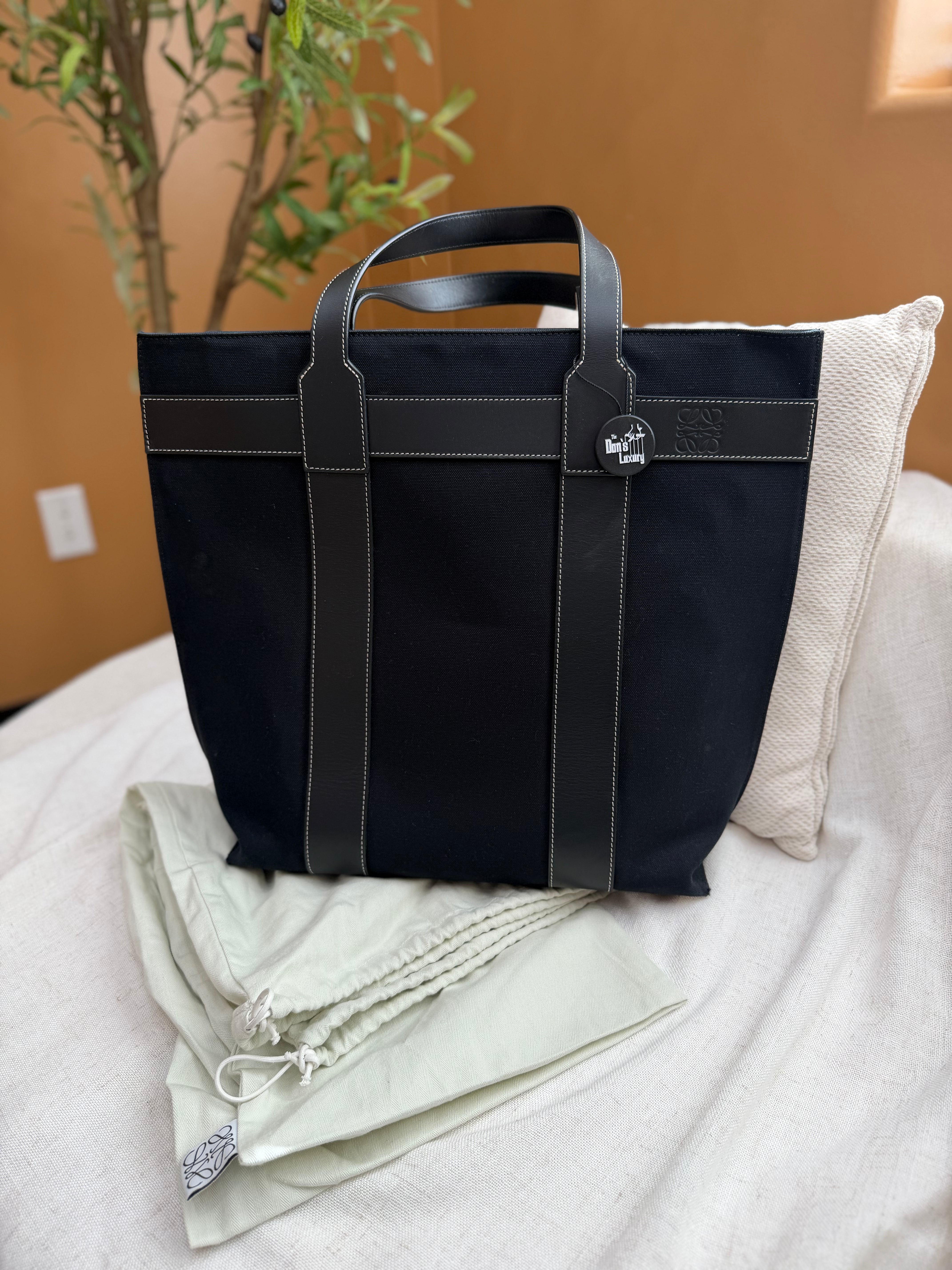 *DONS PRE-DROP*  LIKE NEW- Loewe Black Canvas Anagram Tote Bag